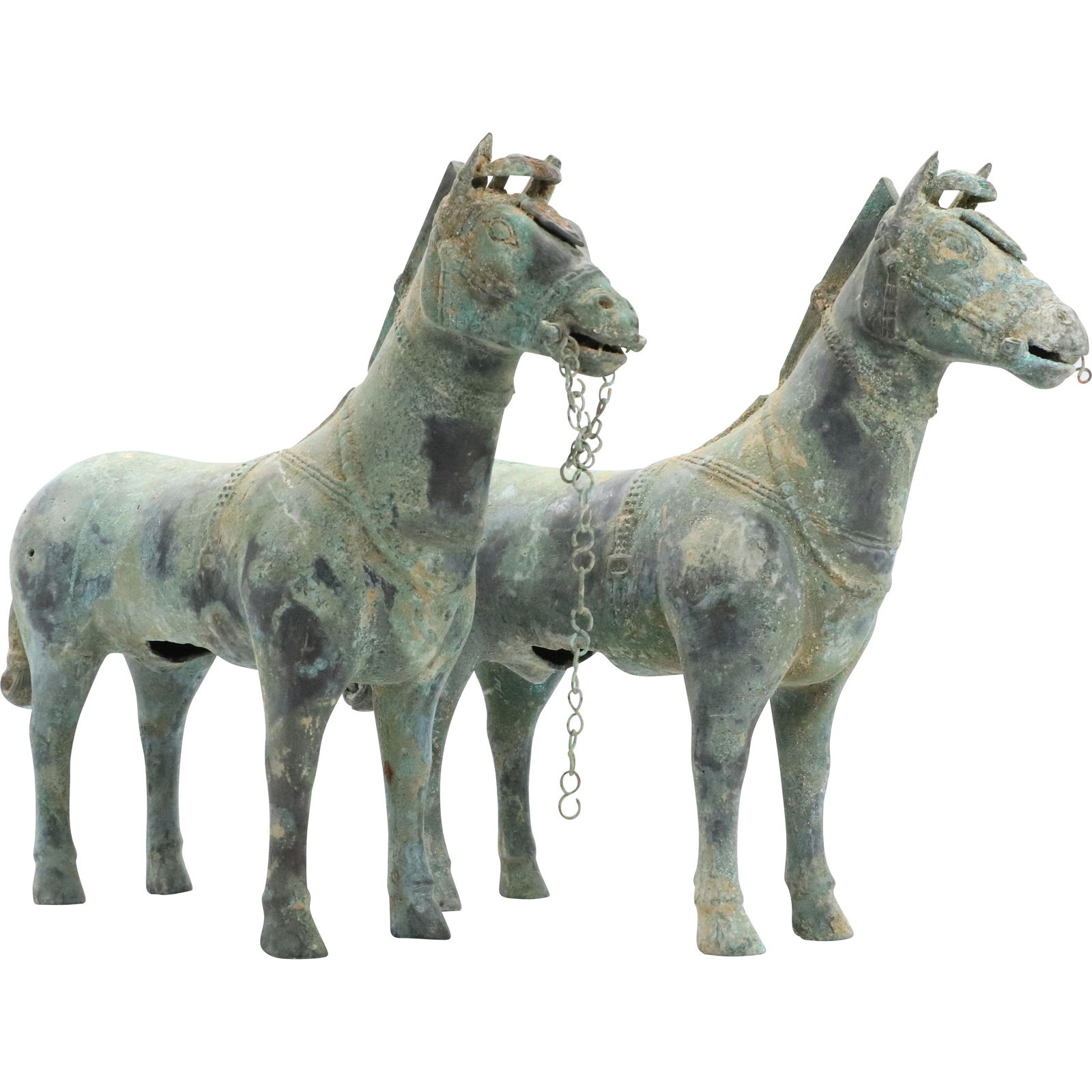 [2] Antique Cast  Bronze Asian Chinese Horse Figures (1 of 8)