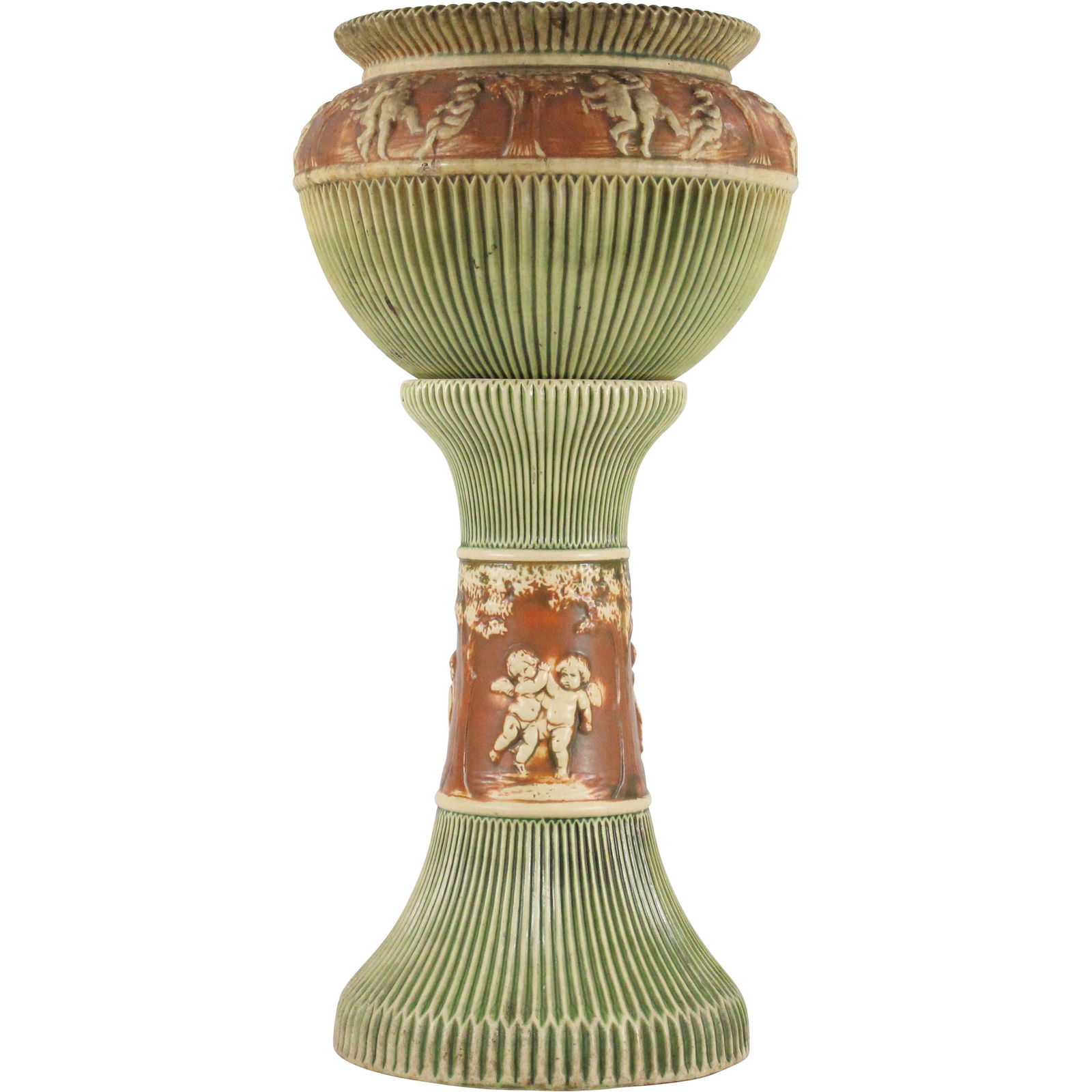 Roseville Donatello Art Pottery Jardinere and Pedestal (1 of 16)