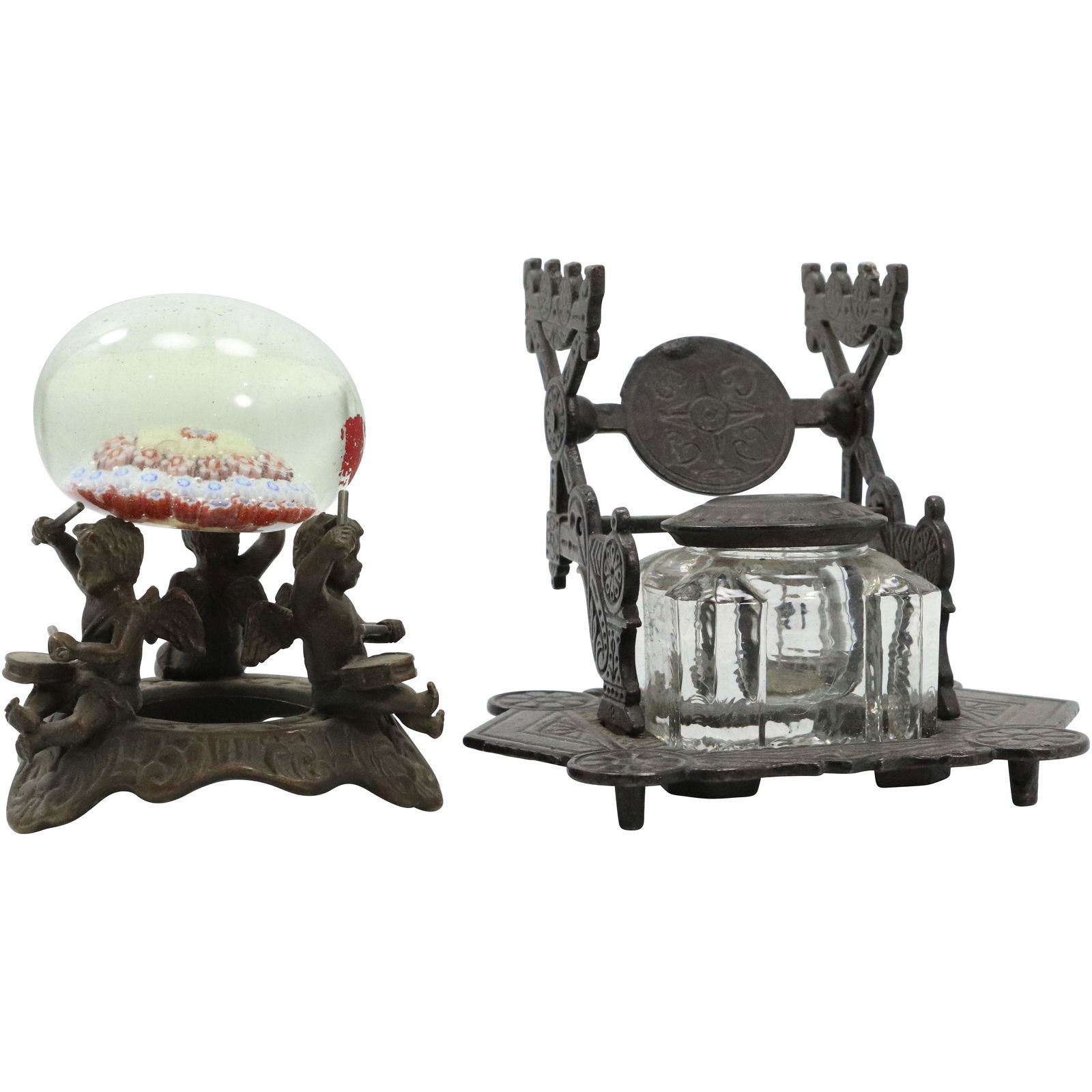 Murano Glass Paperweight on Stand, Victorian Inkwell (1 of 11)