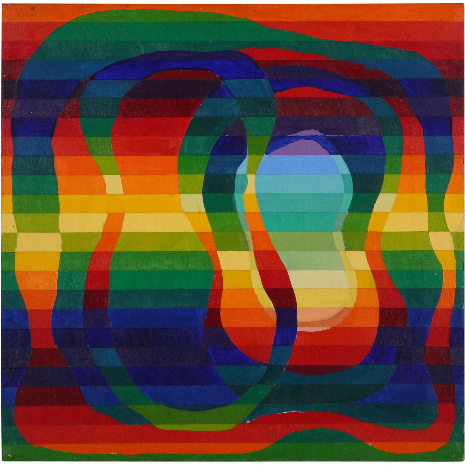 B Cohn, Rainbow Colors Kinetic Op-Art Abstract Painting (1 of 14)