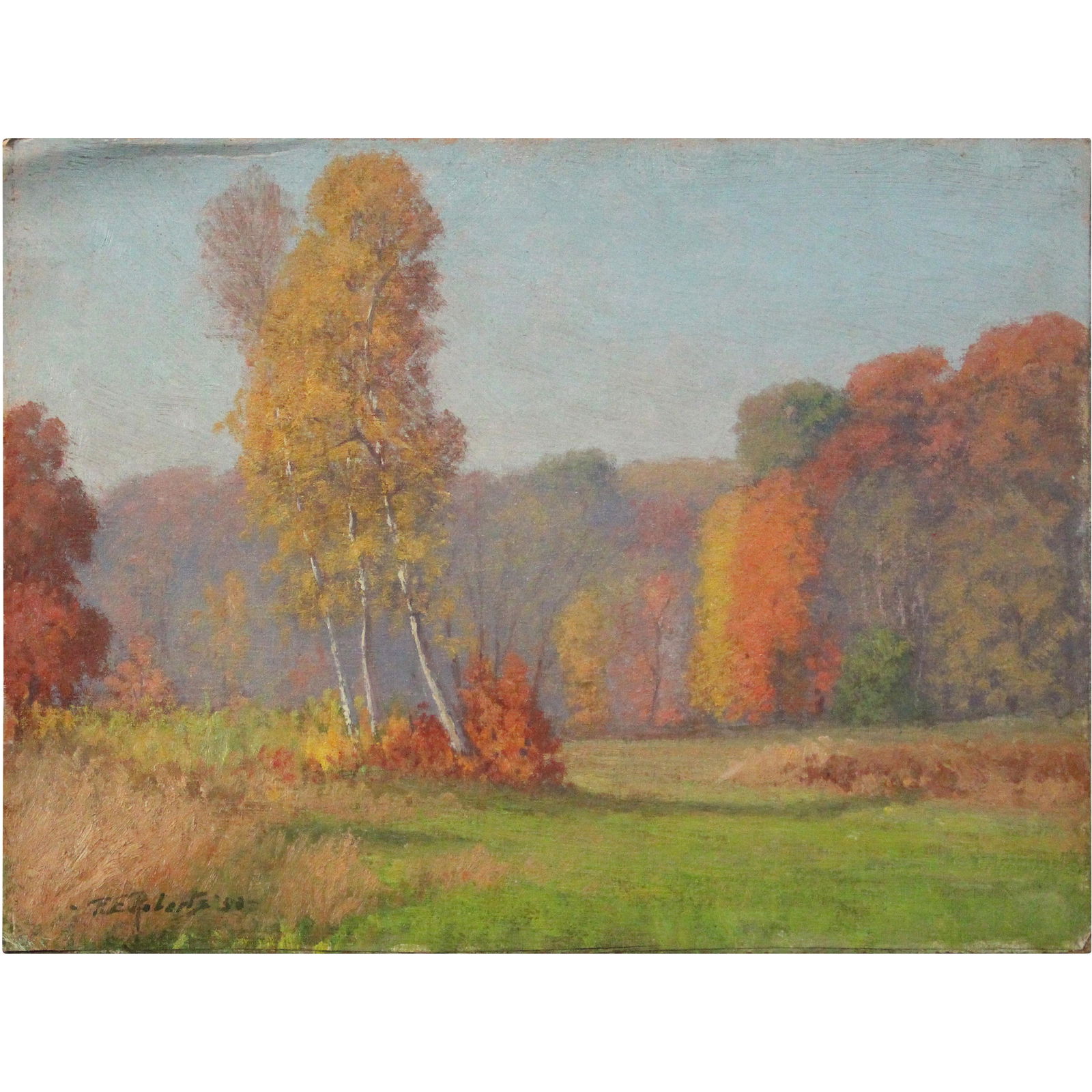 F E Roberts 1950, Oil Painting Autumn Landscape (1 of 12)