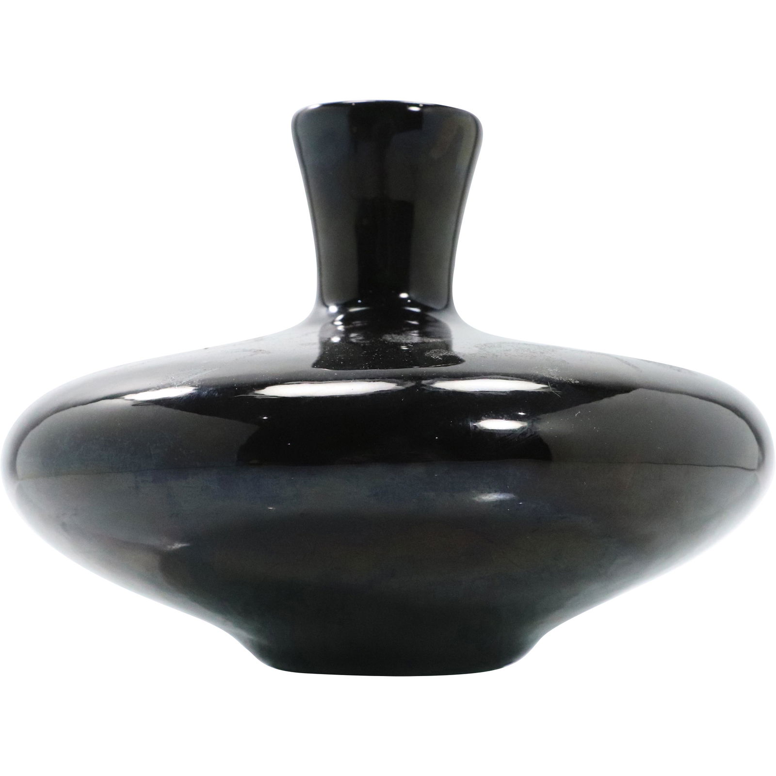 Navajo Black Glaze Pottery Vase Kokopelli Style Figures (1 of 8)