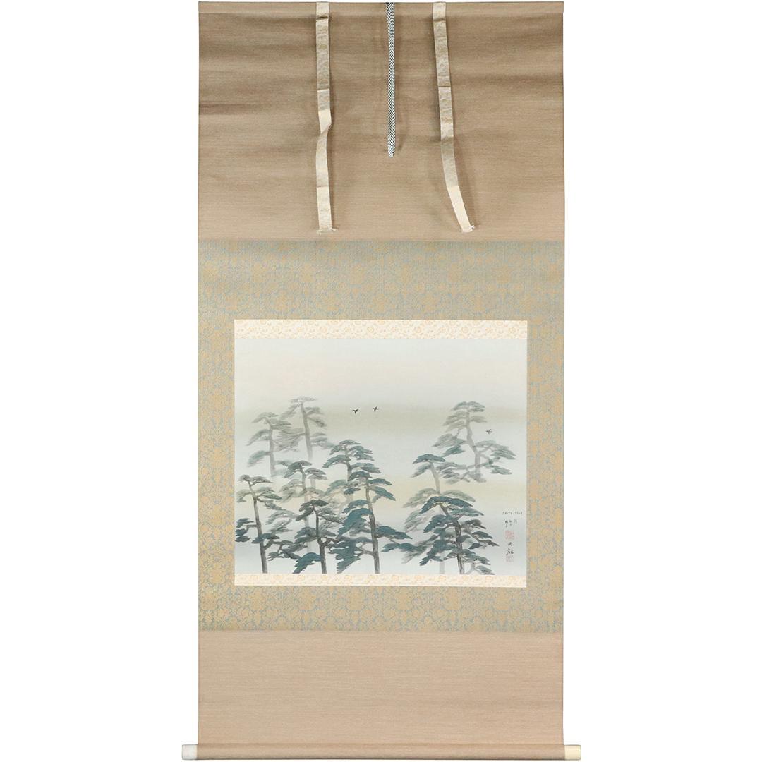 Signed Asian Oriental Scroll with Birds, Trees (1 of 6)