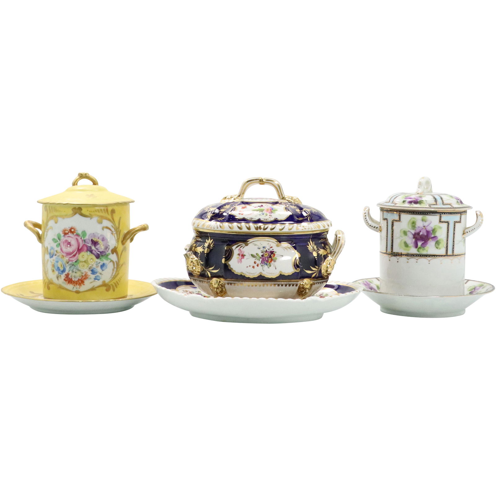 3 Assorted Hand Paint Porcelain Condiment Covered Jars (1 of 16)