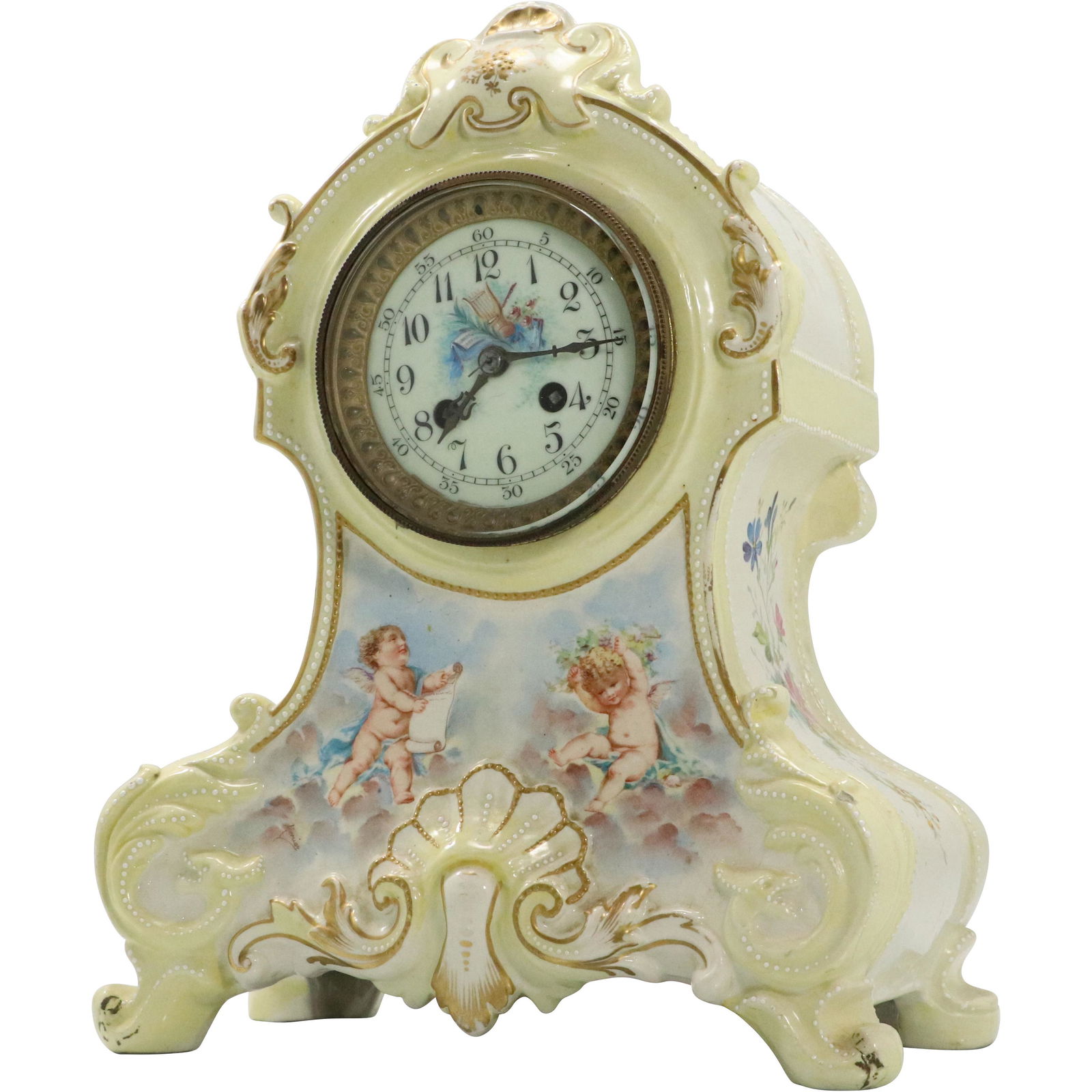 19th C. French Porcelain Mantle Clock "Lincoln" CJCC (1 of 12)