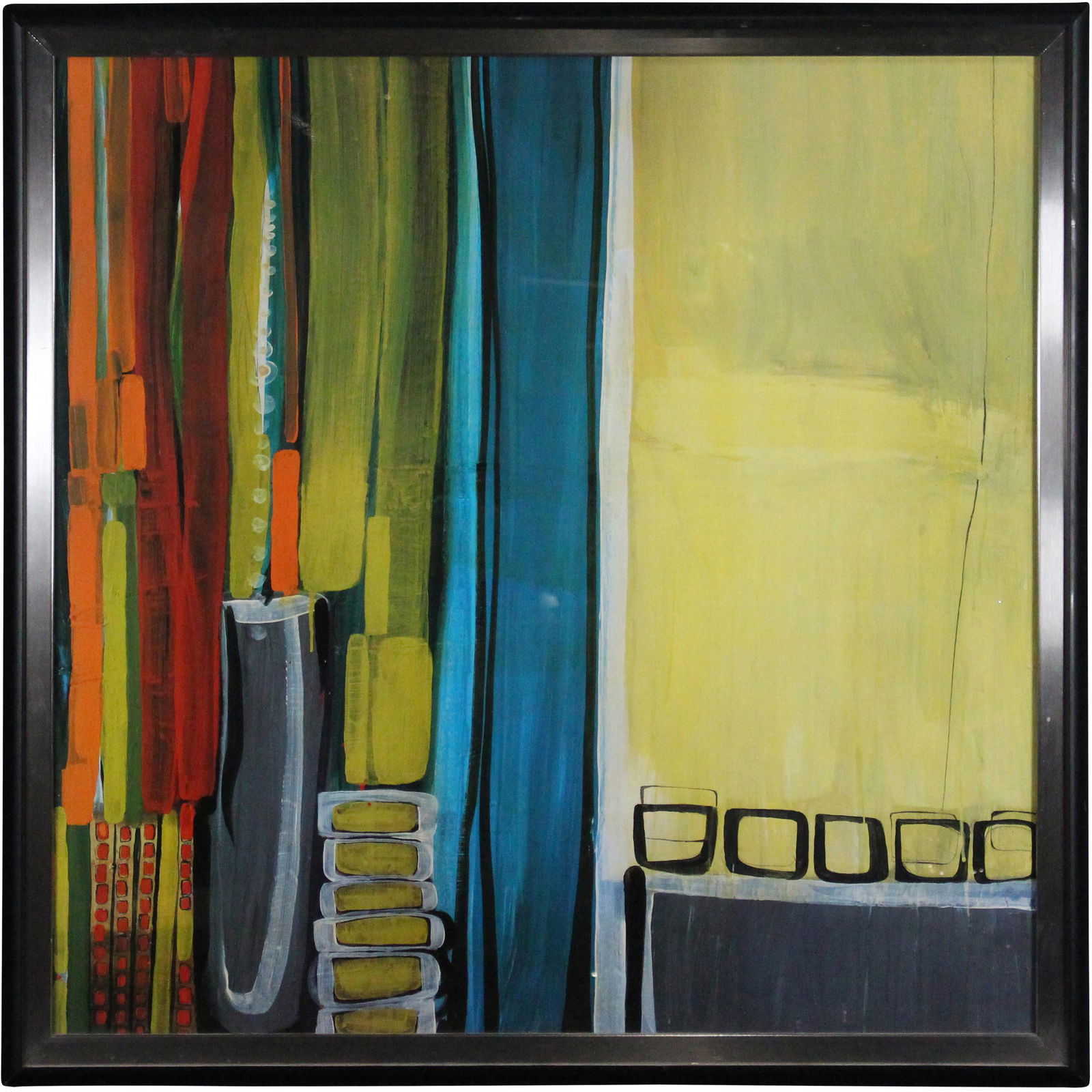 Mid-Century Modern Framed Abstract Print (1 of 7)