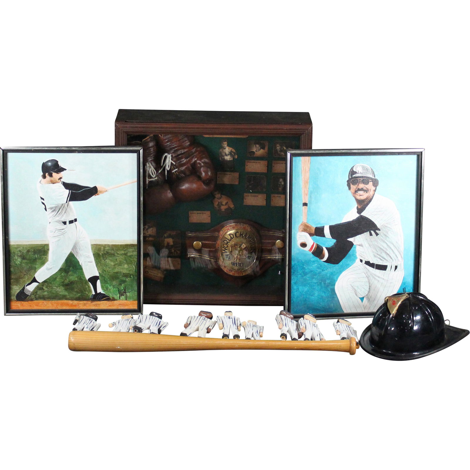 [5] Assorted Baseball, Boxing Memorabilia & Fireman Hat (1 of 10)