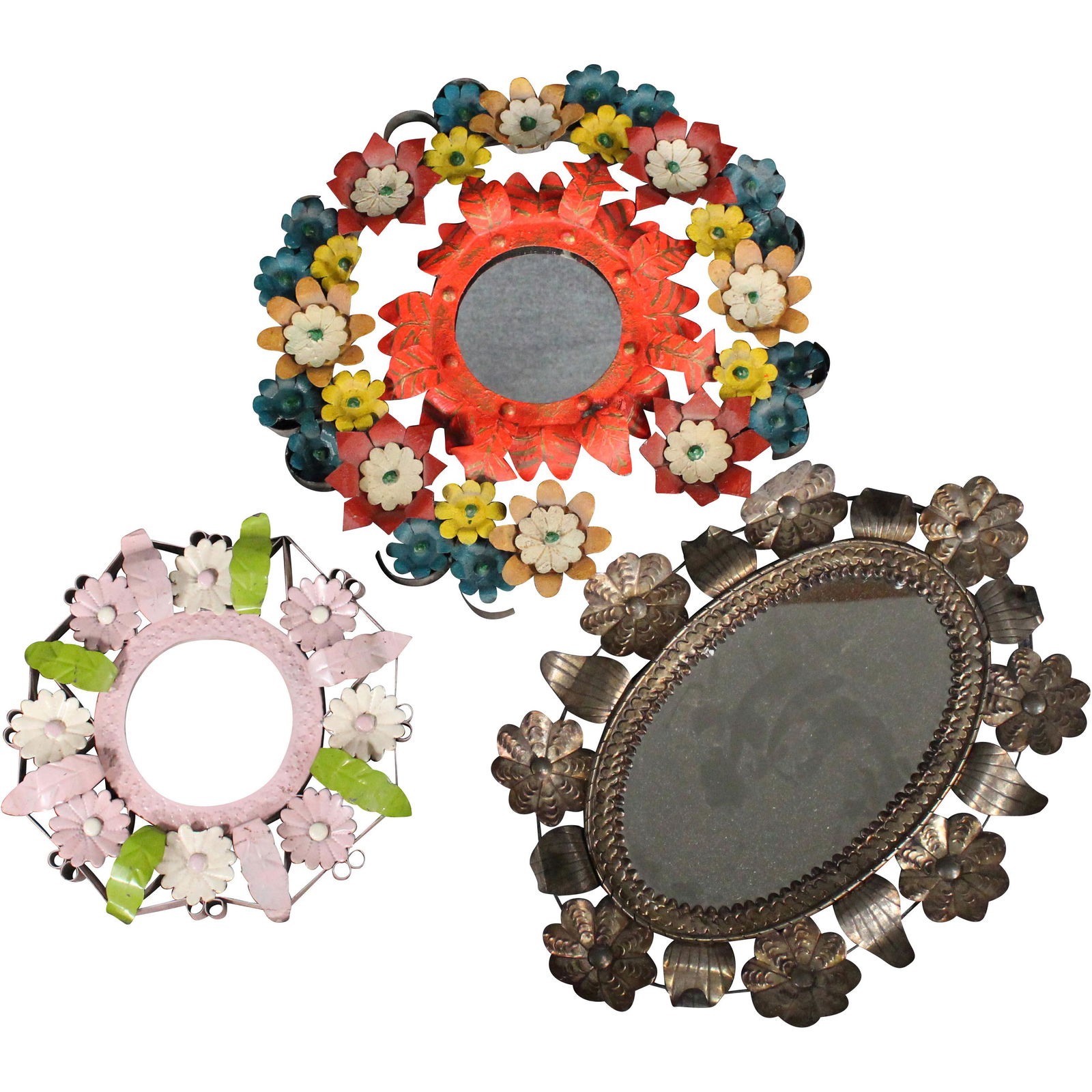 3 Assorted Decorative Metal Flowers and Mirrors (1 of 10)