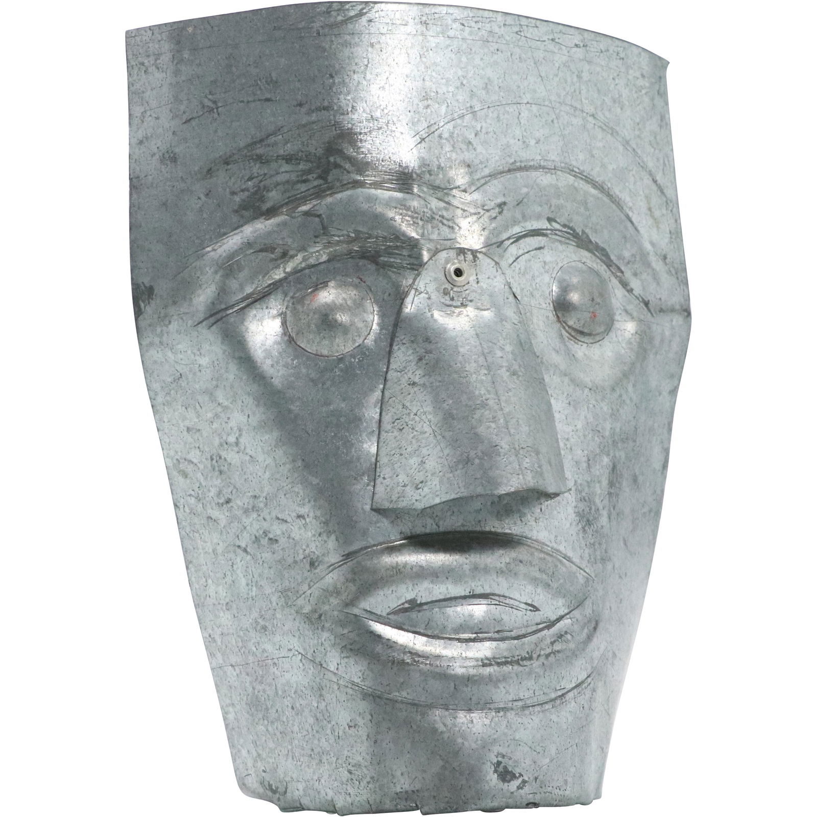 Folky Galvanized Tin Face Sculpture (1 of 7)