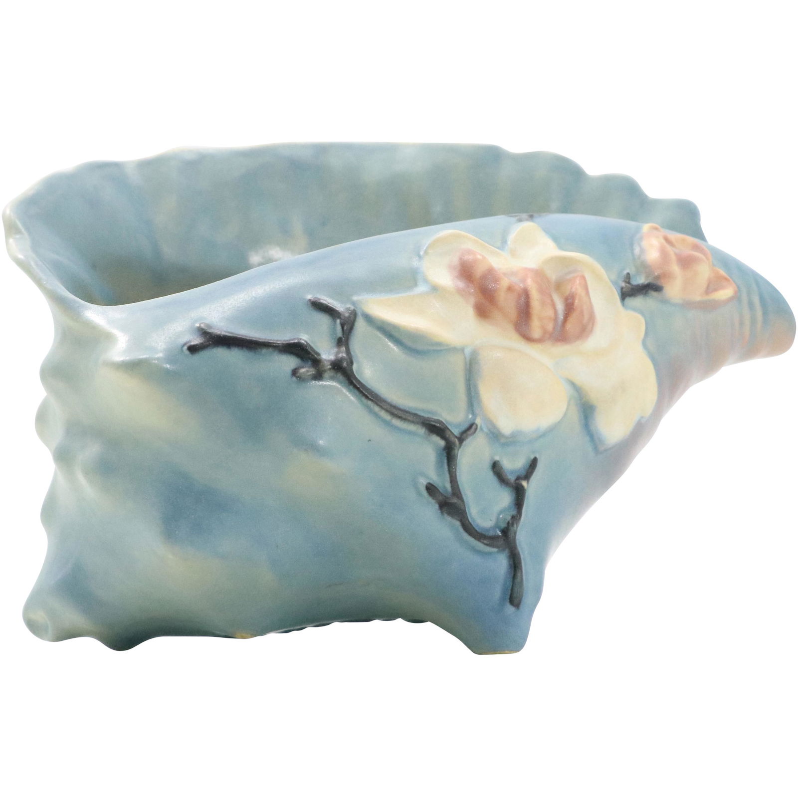 Roseville ''Magnolia'' Conch Shell Planter in Blue (1 of 8)