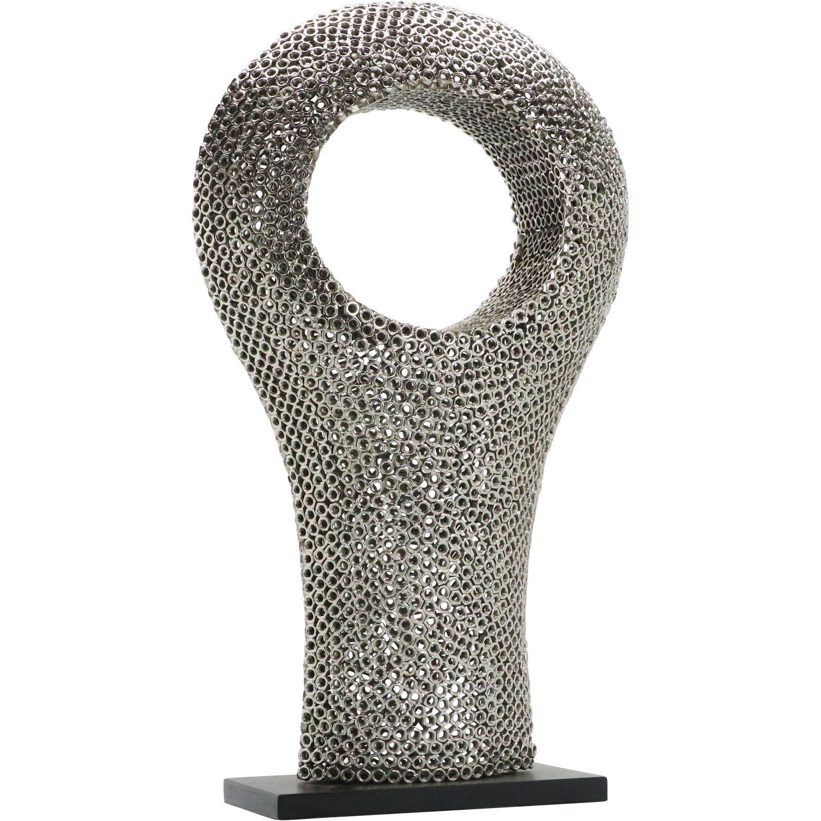 Mid-Century Brutalist Chrome Sculpture Made of Nuts (1 of 6)