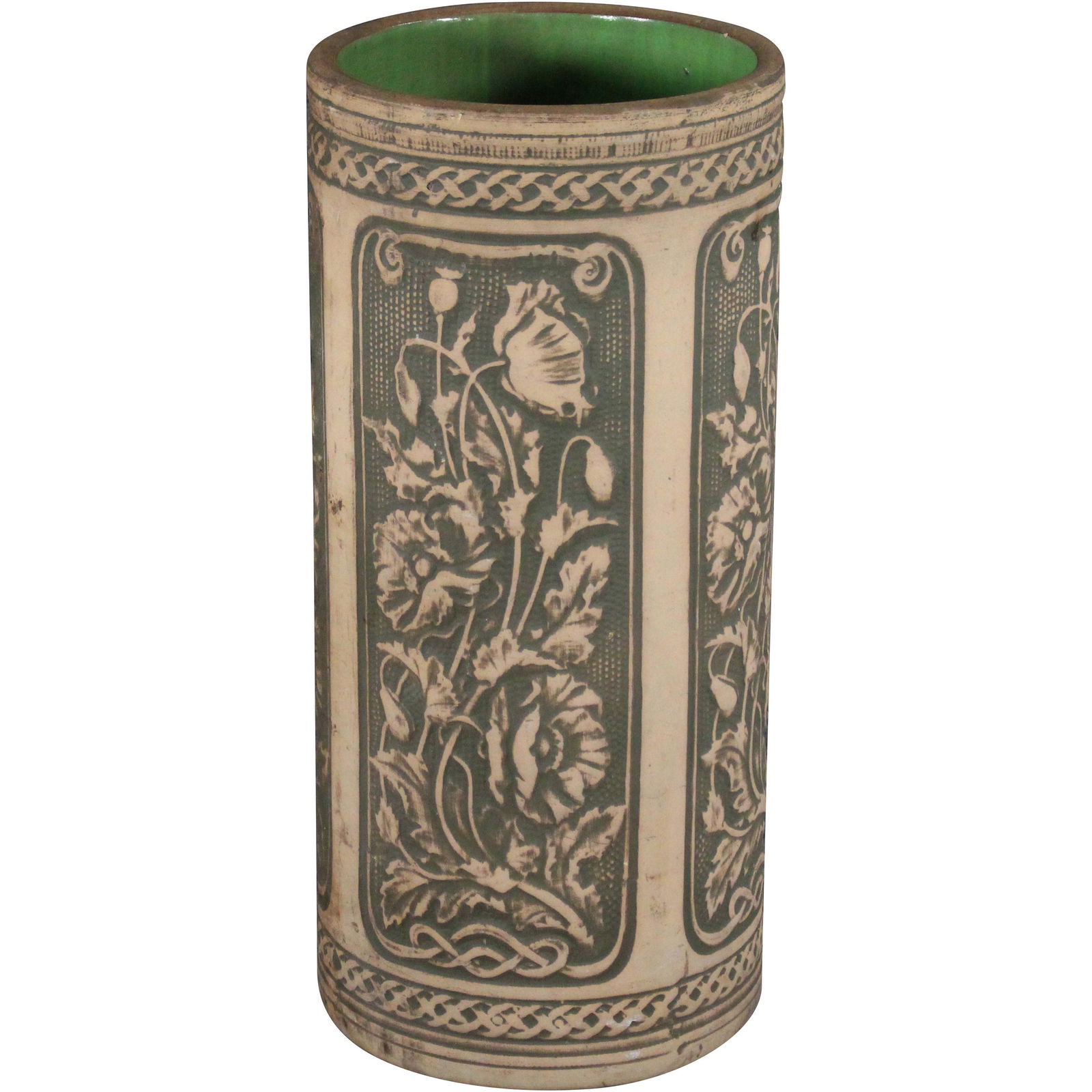 Early Weller Pottery Umbrella Stand Art Nouveau Flowers (1 of 10)