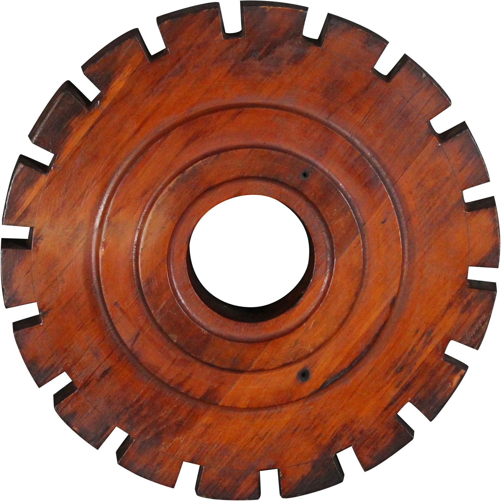 Vintage Wooden Industrial Era Cog Wheel (1 of 4)