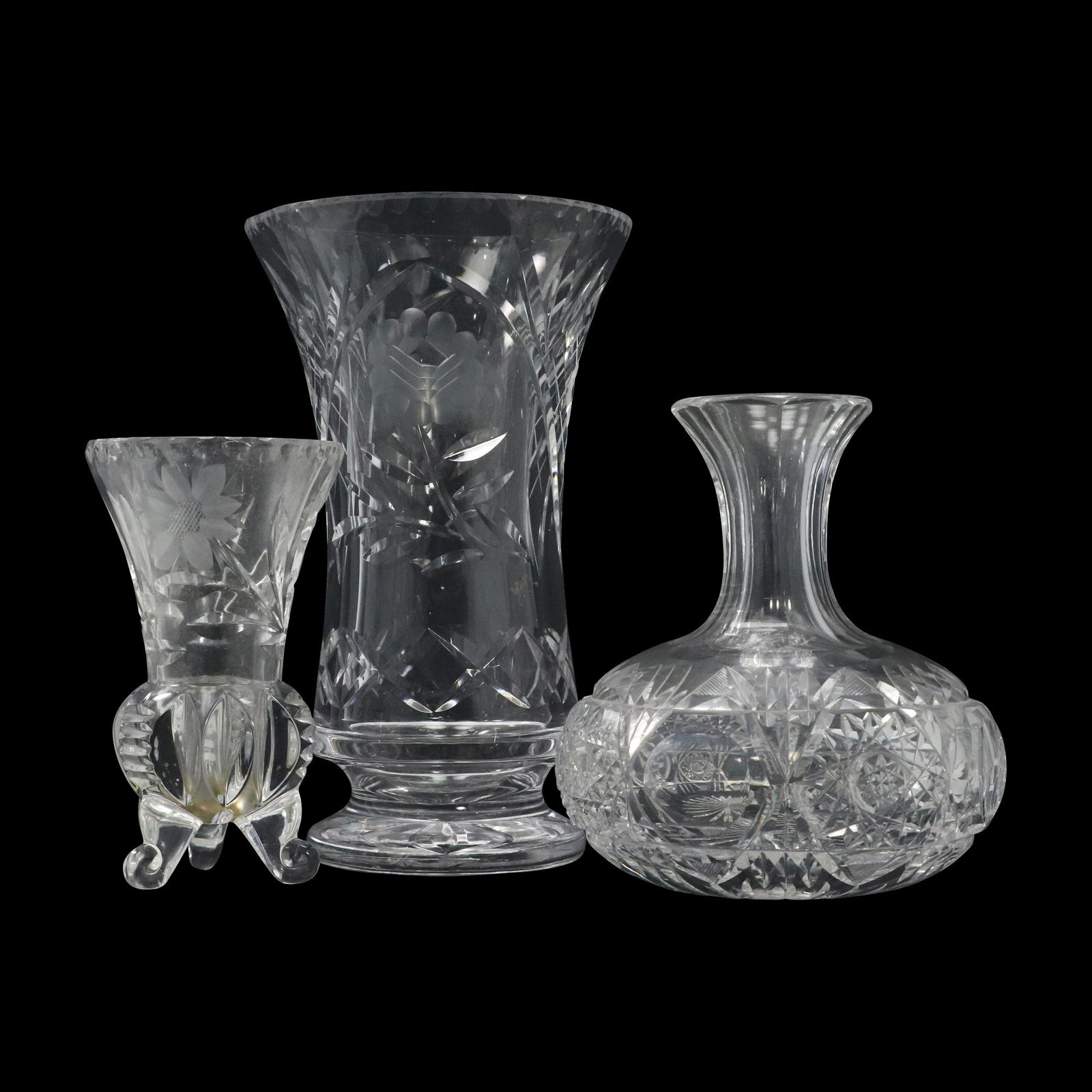 [3] Assorted Cut Glass Crystal Vases (1 of 10)