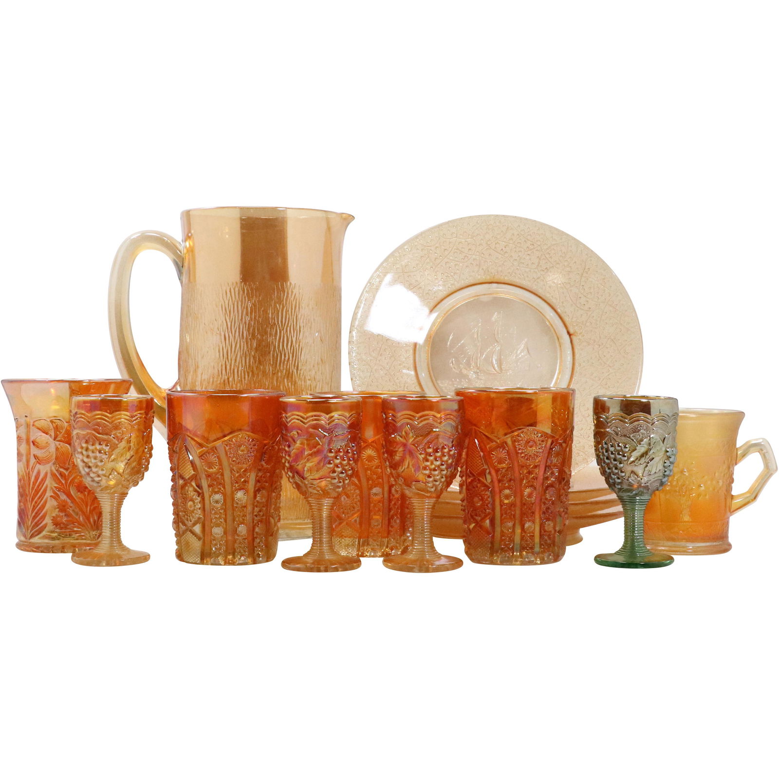 14 Pcs. Assorted Vintage Estate Carnival Glass Items (1 of 12)