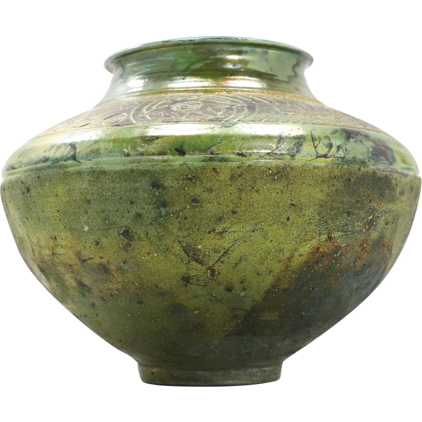 Arts & Crafts Green Studio Art Pottery Vase Signed (1 of 8)