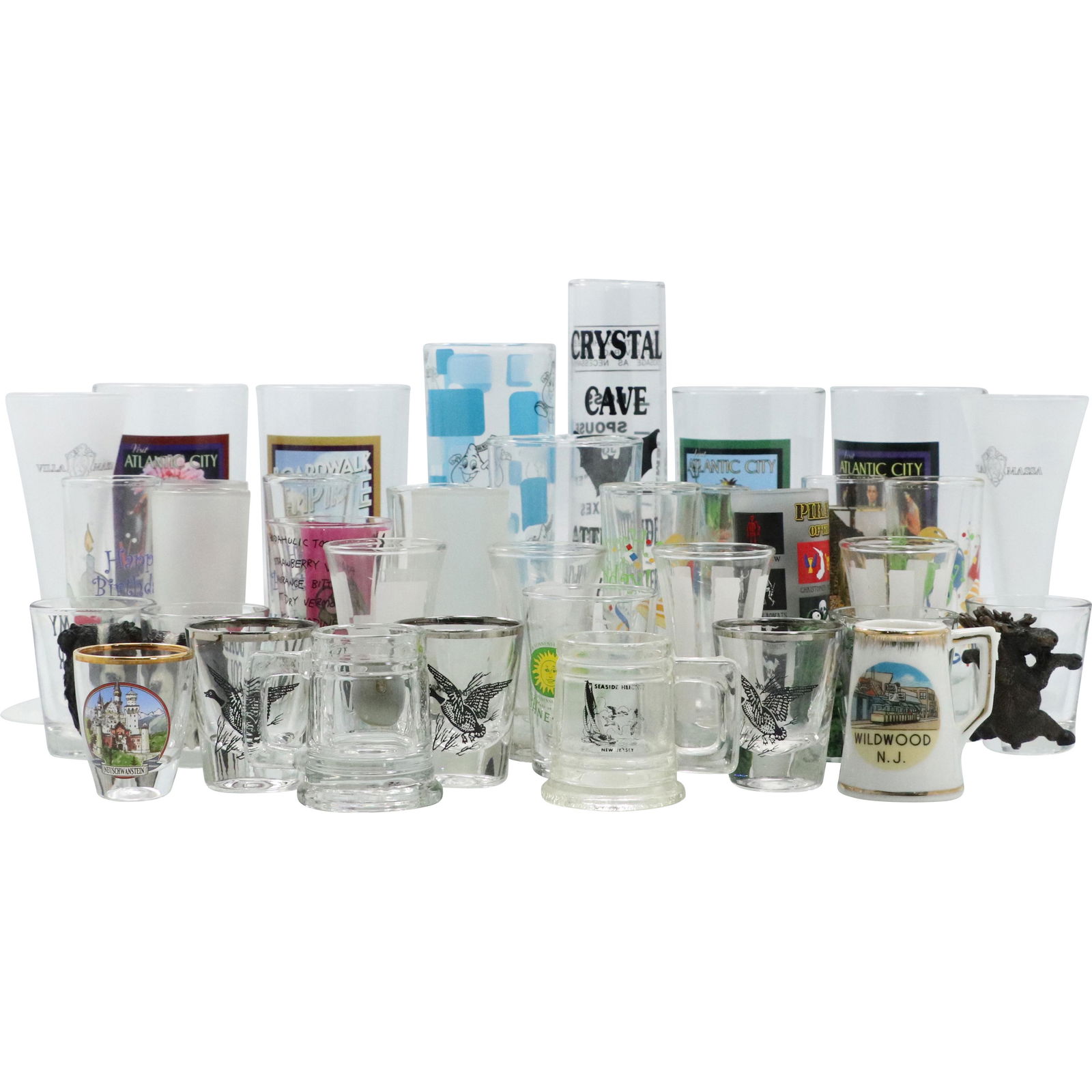 37 Assorted Novelty - Souvenir Liquor Drinking Glasses (1 of 9)
