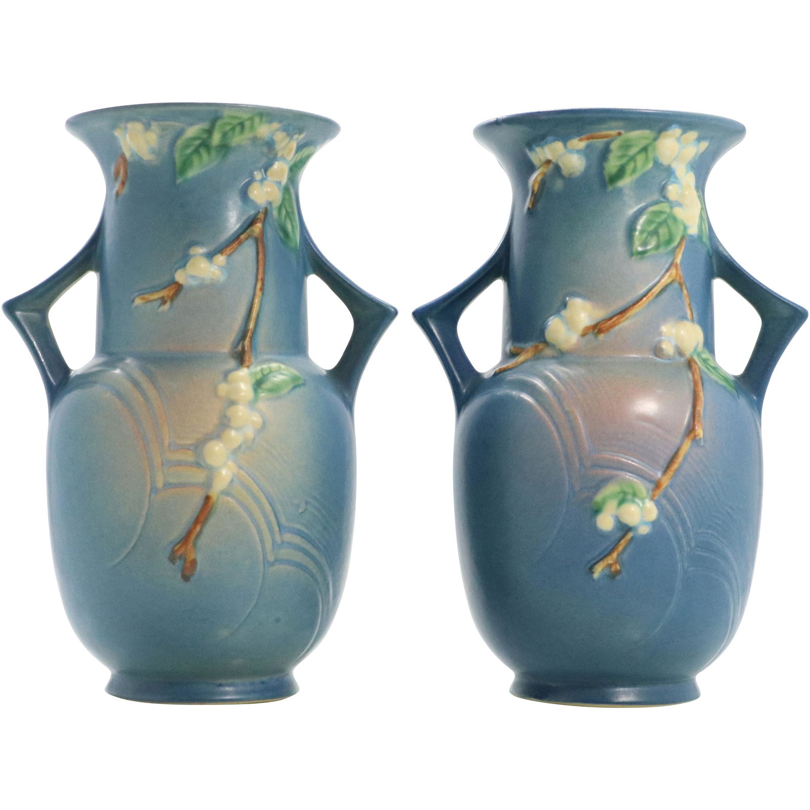 [2] Roseville USA "Snowberry" Vases, #IV2-10 (1 of 8)