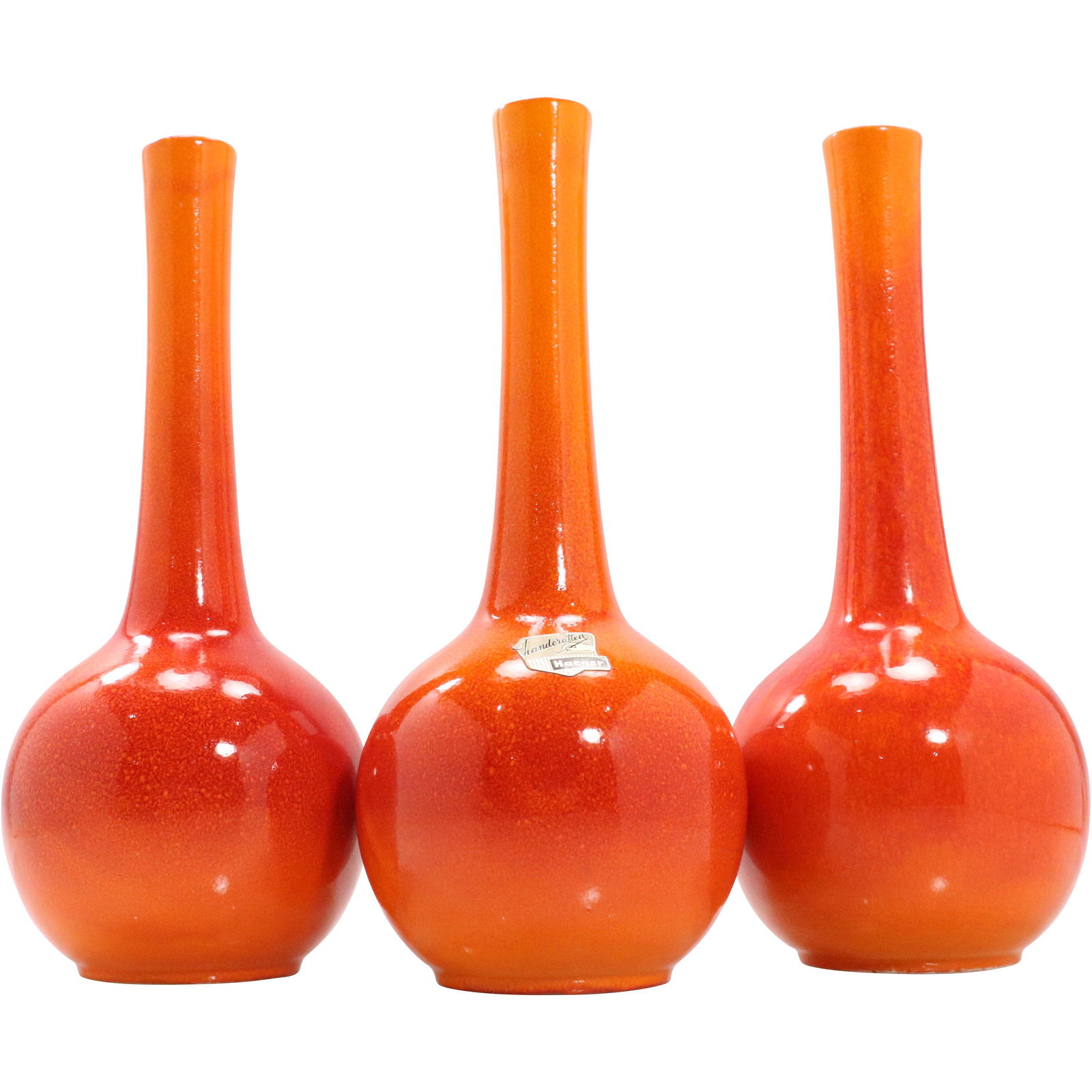 [3] Royal Haeger Orange Ceramic Bottle Neck Vases (1 of 8)