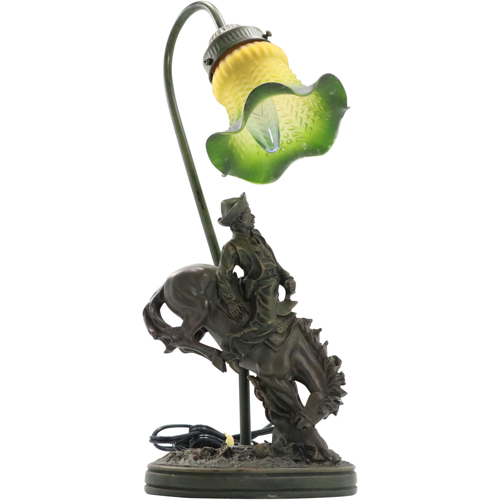 Crosa 1997 Bronco Buster Western Lamp Art Glass Shade (1 of 10)