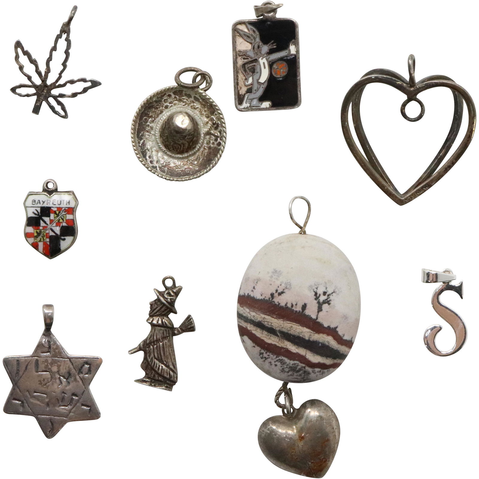 7 Sterling Silver Charms and also  [1].800; [1] Stone (1 of 9)