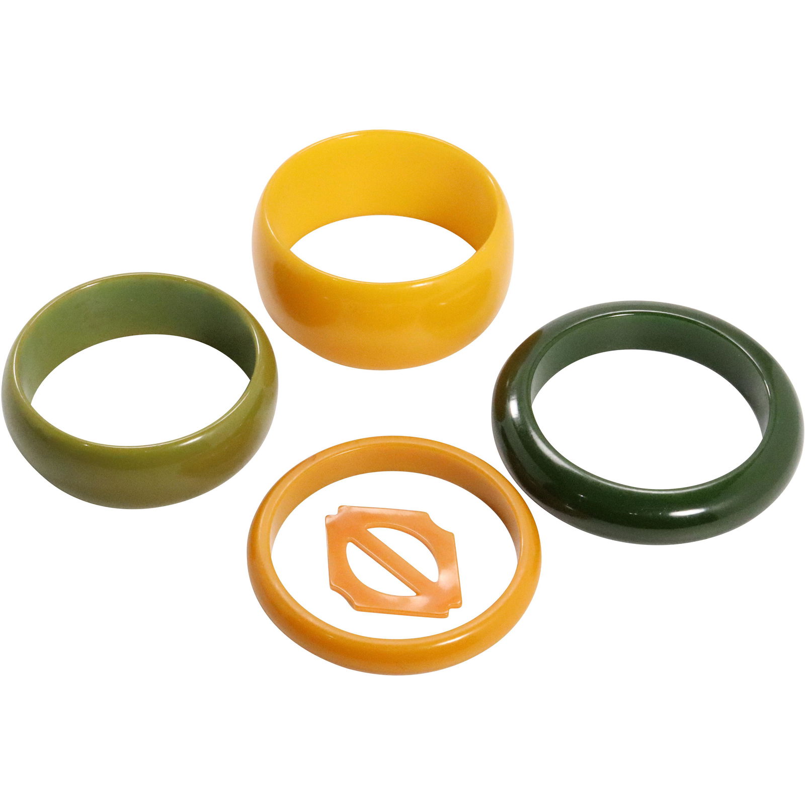 [4] Bakelite Bangle Bracelets & [1] Butterscotch Buckle (1 of 7)
