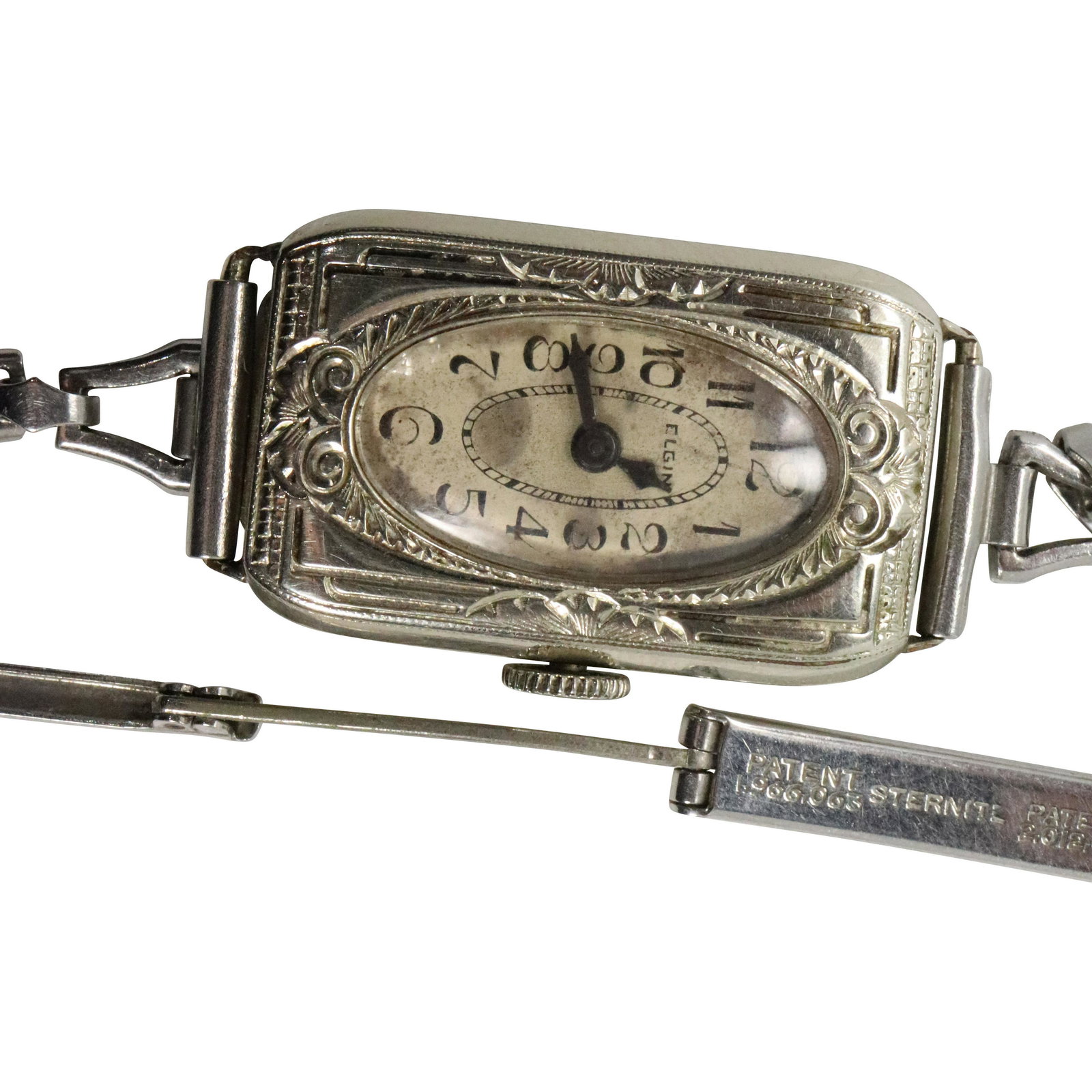 Art Deco Ladies Tank Wristwatch 14K GF on Sterling Band (1 of 7)