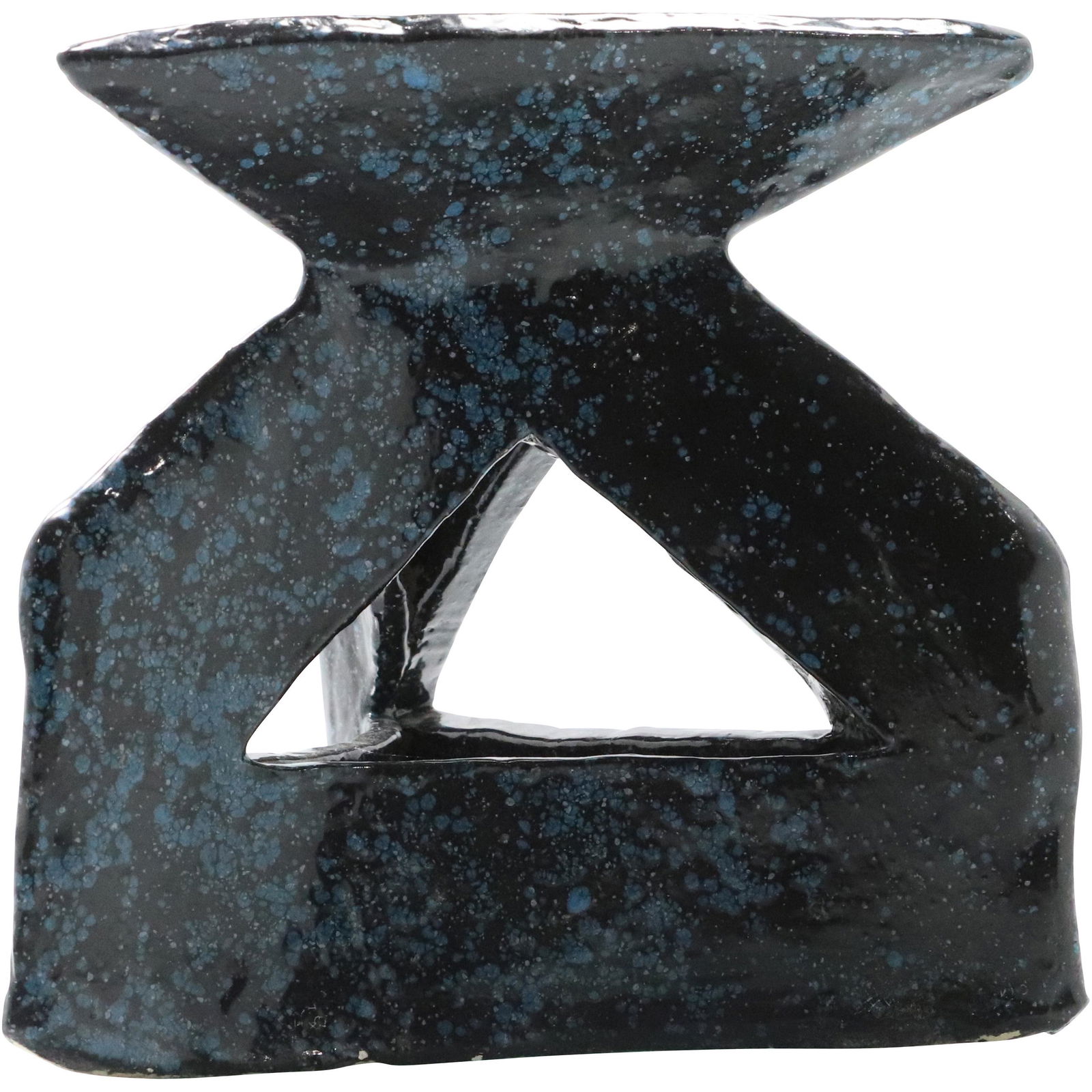 Brutalist Glazed Ceramic Vase / Candle Holder Signed (1 of 6)