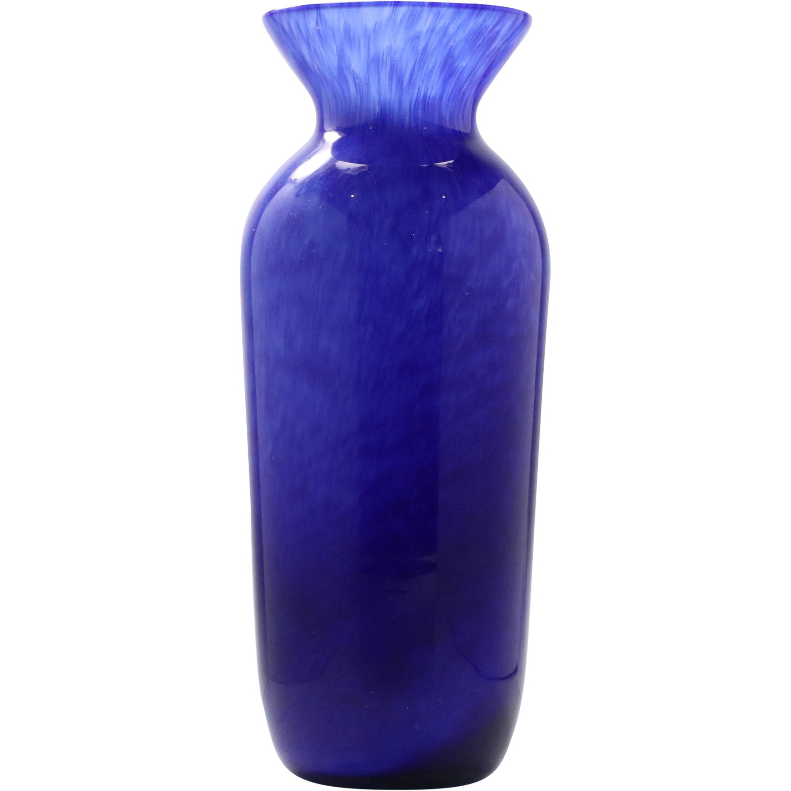 Elegant Tall Cobalt Blue Glass Vase Mid-Century Modern: Elegant Tall Cobalt Blue Glass Vase Mid-Century Modern. Size: 14.5h x 5w