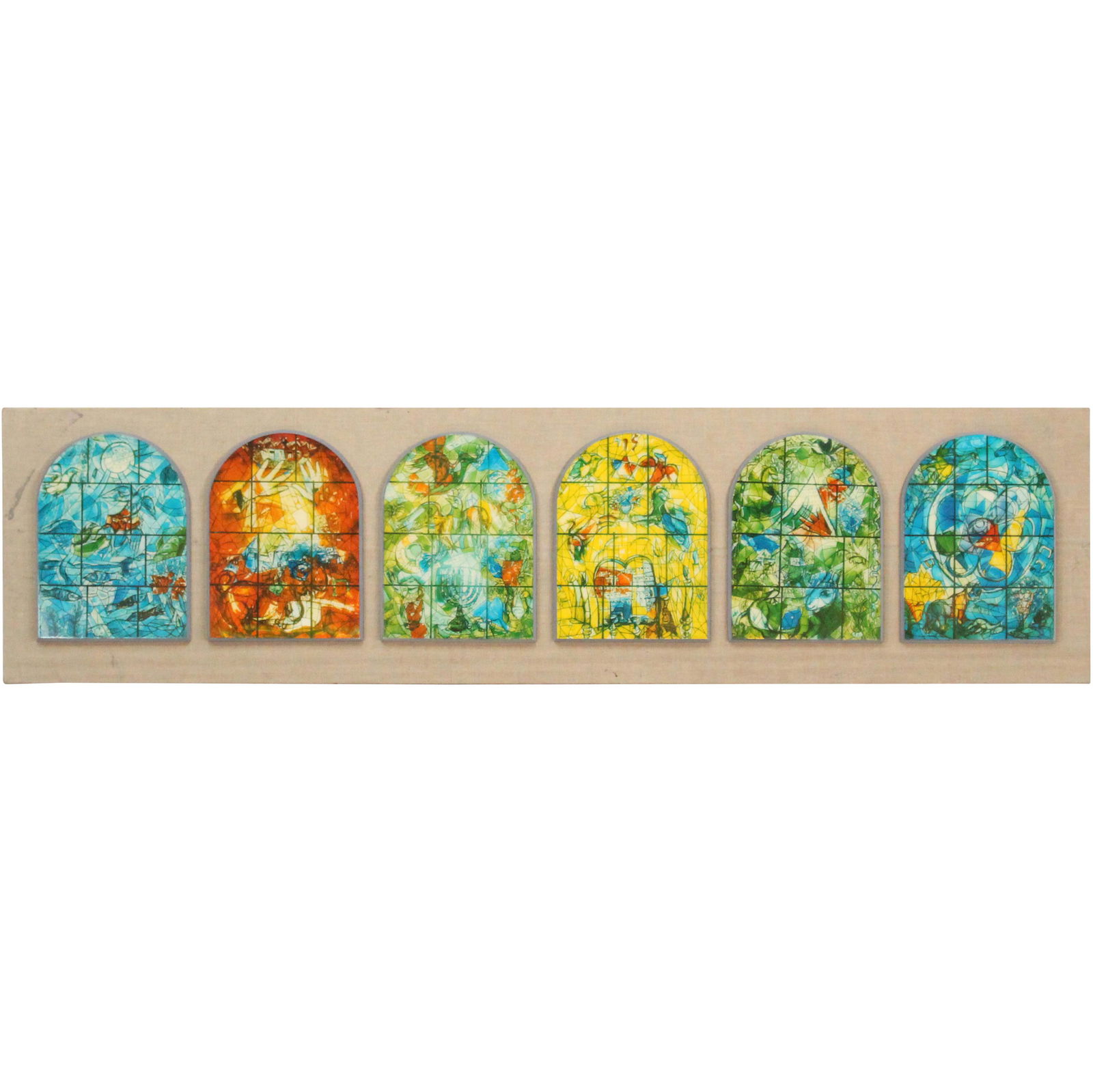 Marc Chagall Lithograph 6 Stain Glass Windows Framed (1 of 20)