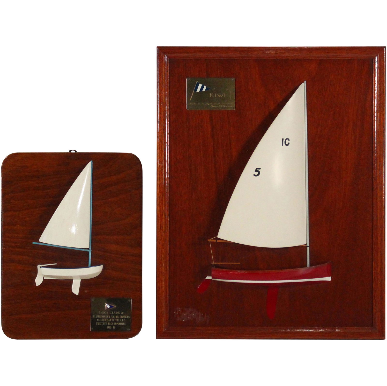 [2] Mid-Century Modern Half Model Sailboat Plaques (1 of 11)