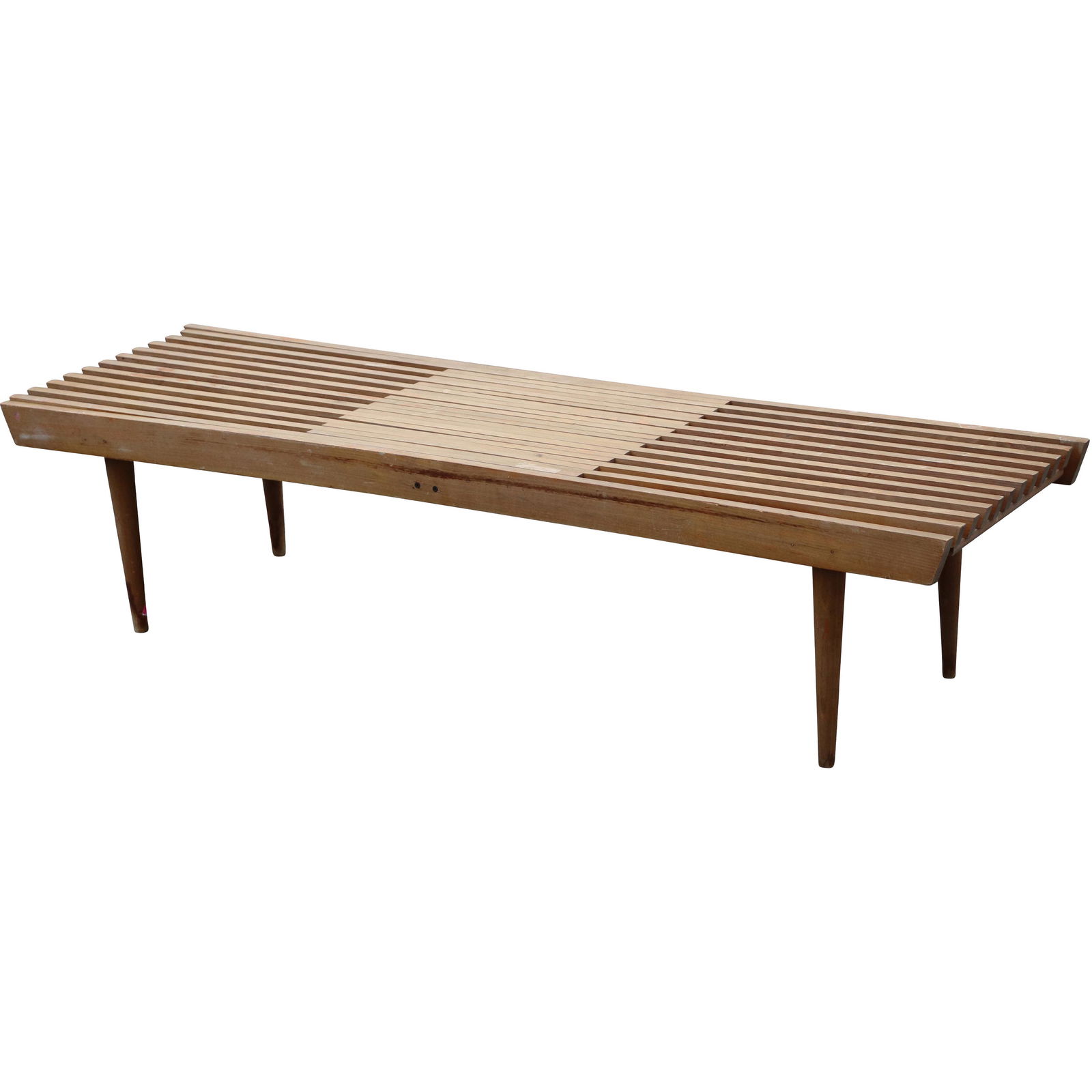 Mid-Century Modern Wood Slat Table Extends / Expands (1 of 9)