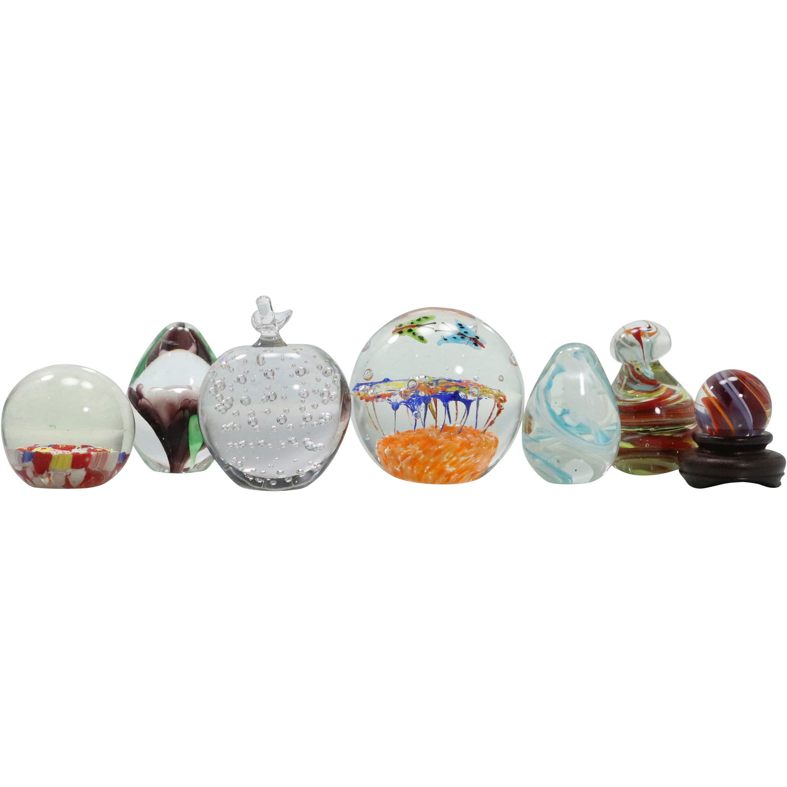 [7] Assorted Art Glass Paperweights Murano, Bubbles (1 of 11)