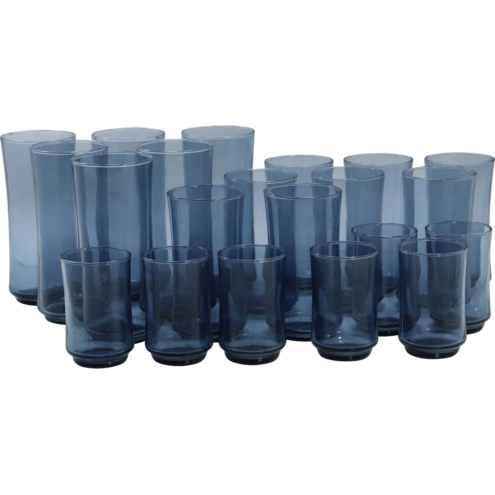 [2] Blue Glass Drinking Glasses  Sets of 6, 8 and 6 (1 of 7)
