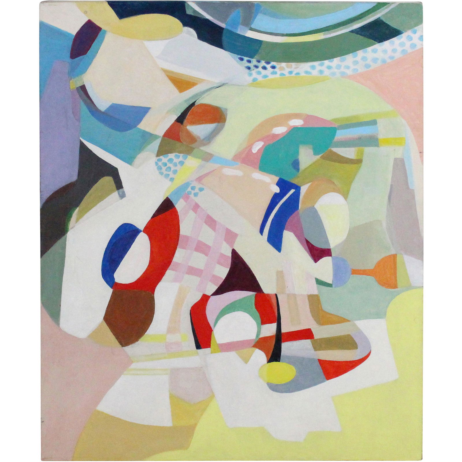 Mid-Century Modern Colorful Abstract Composition Oil/c (1 of 8)