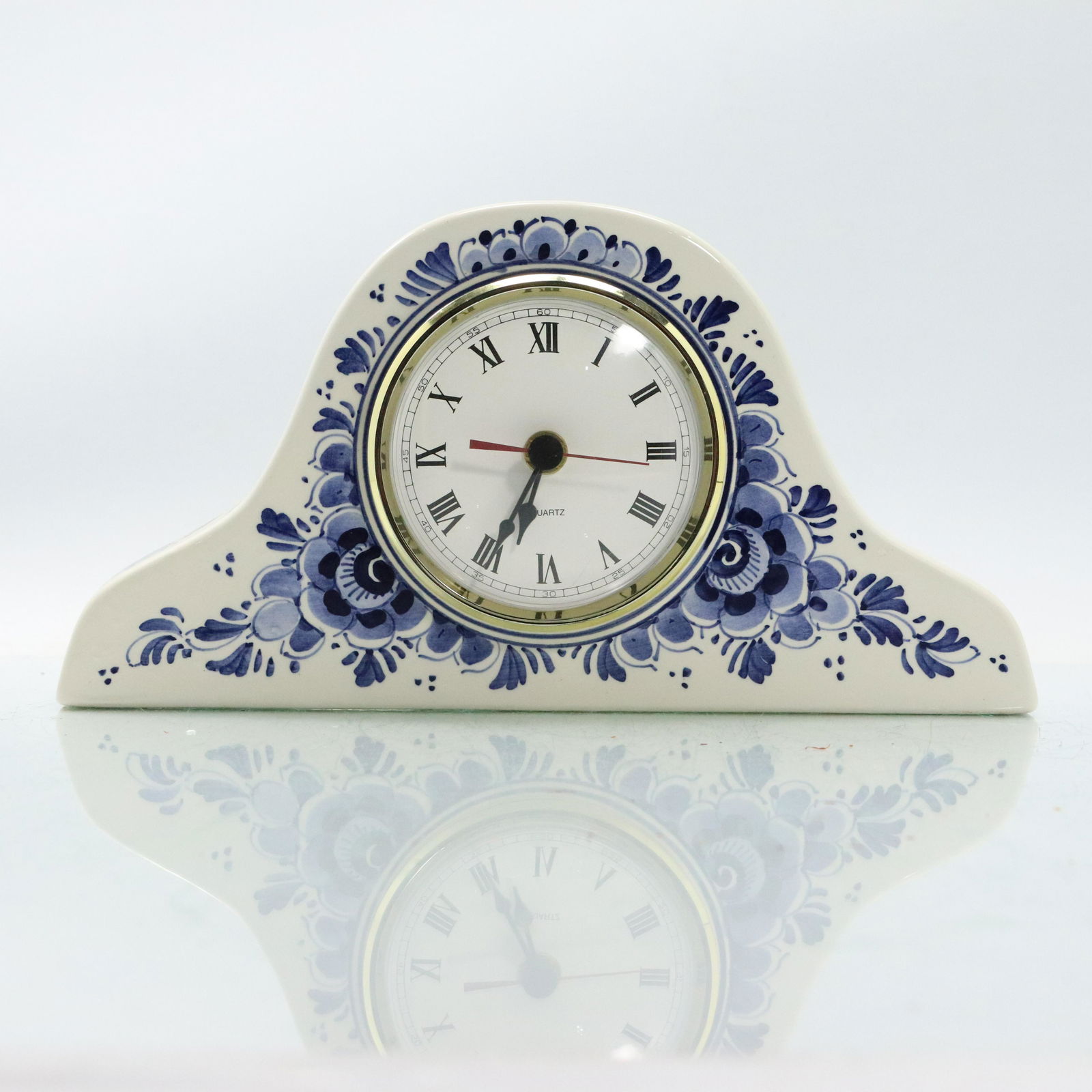 Delft Holland Blue and White Porcelain Mantle Clock (1 of 9)