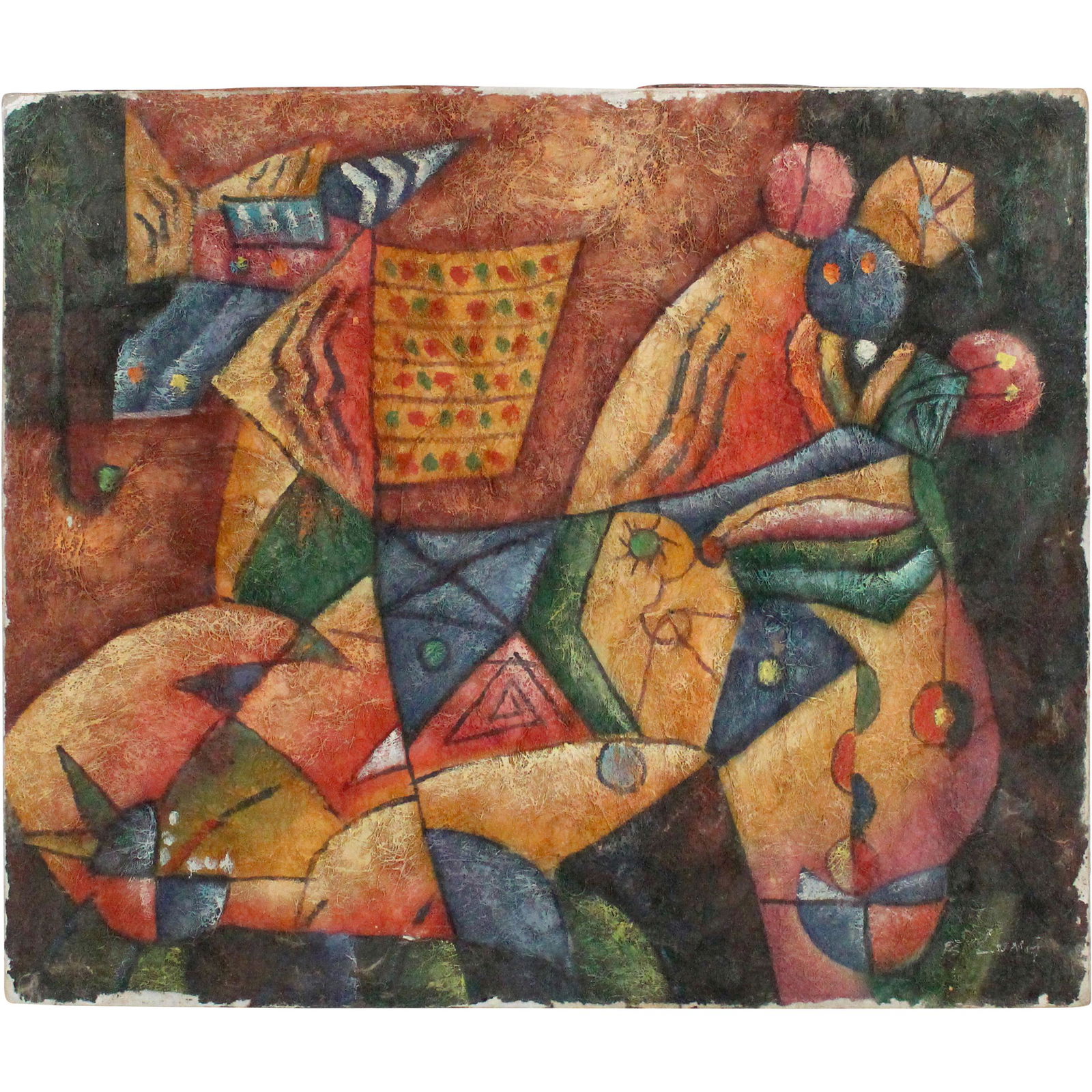 Long, Mid-Century Modern Painting Abstract Composition (1 of 12)