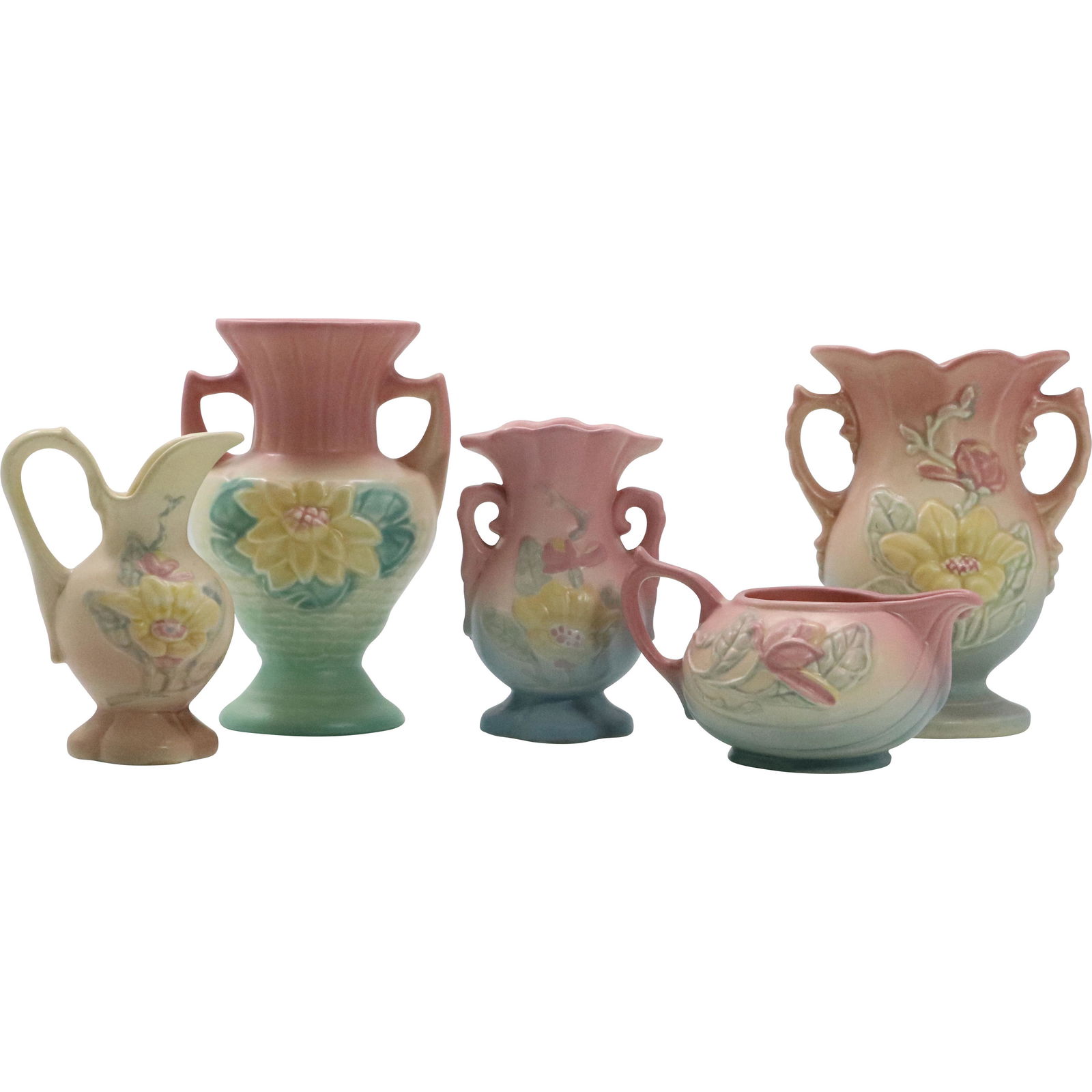 [5] Assorted HULL Art Pottery Vases and Pitcher (1 of 12)