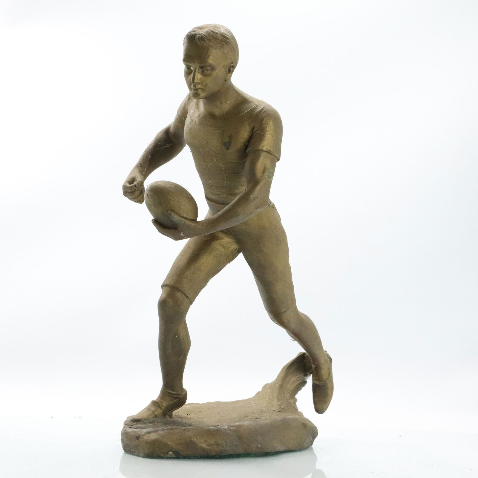 Vintage Bronze Football Player Statue Sculpture (1 of 8)
