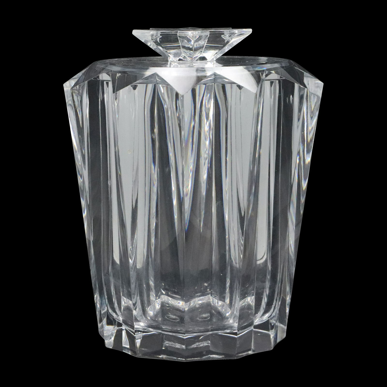 Mid-Century Modern Cubism Lucite Ice Bucket with Cover (1 of 7)