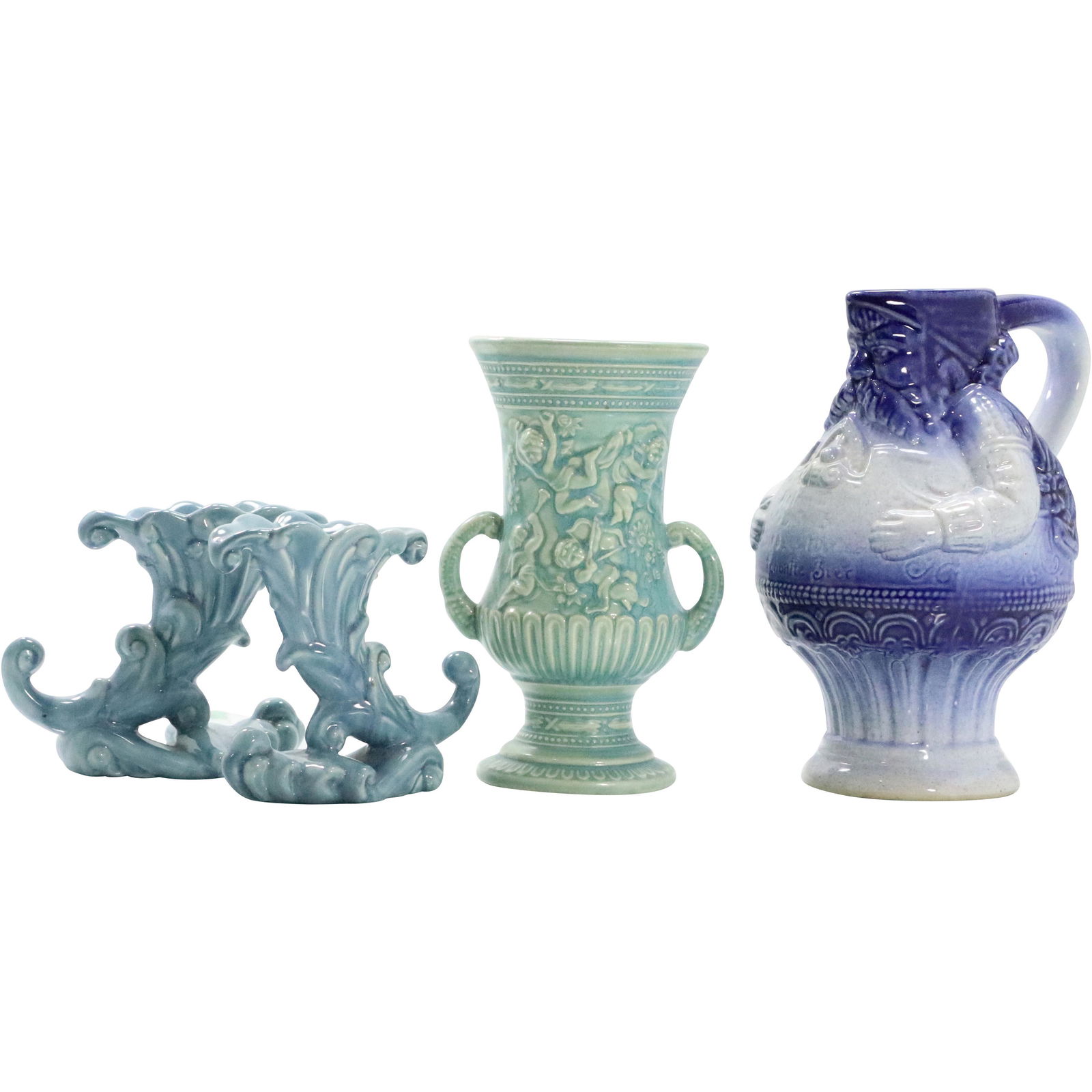 [4] Assorted Ceramic Glazed Vases & Toby Pitcher (1 of 15)