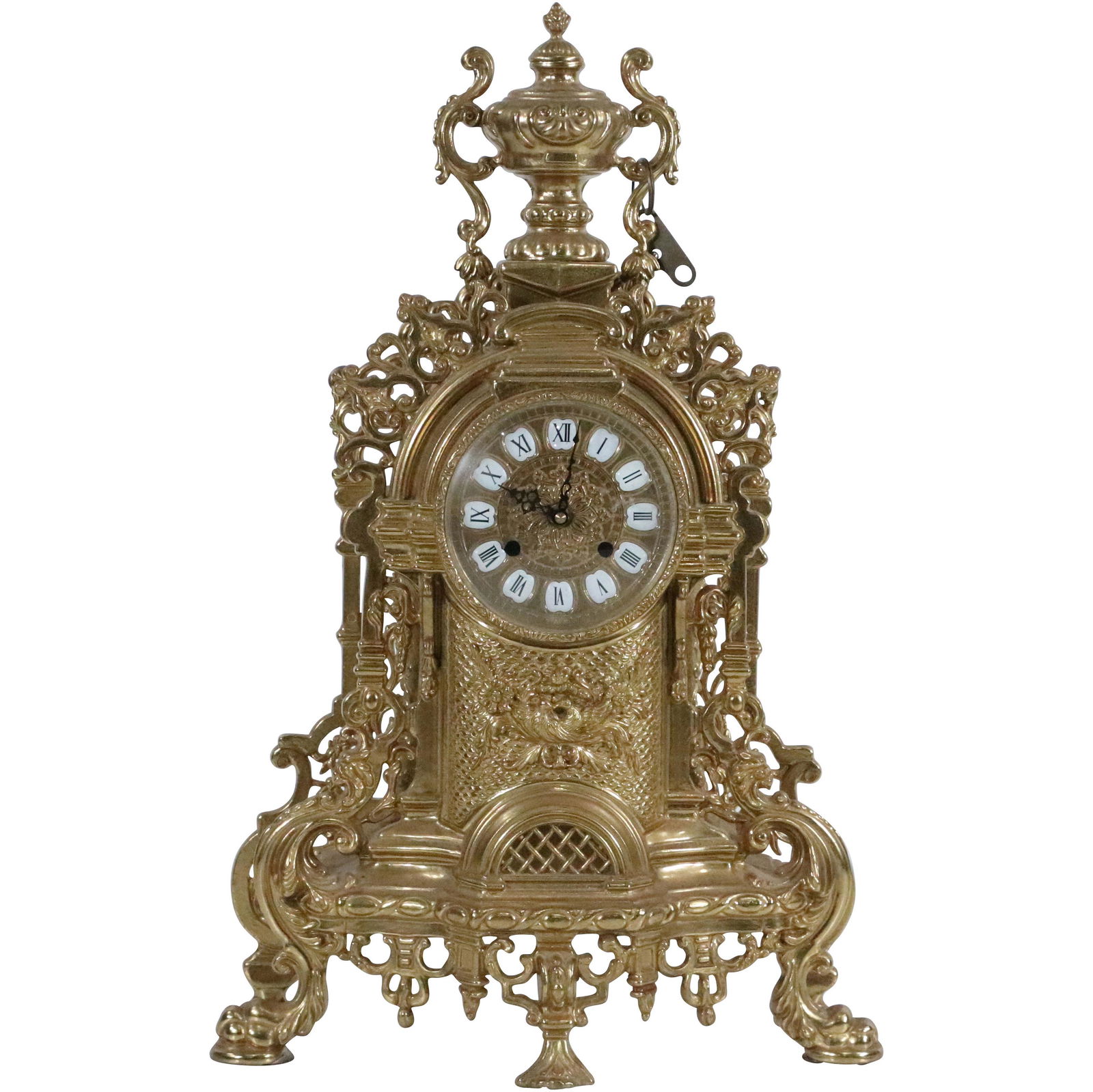 Fancy Brass Ornate Italian Renaissance Mantle Clock (1 of 13)