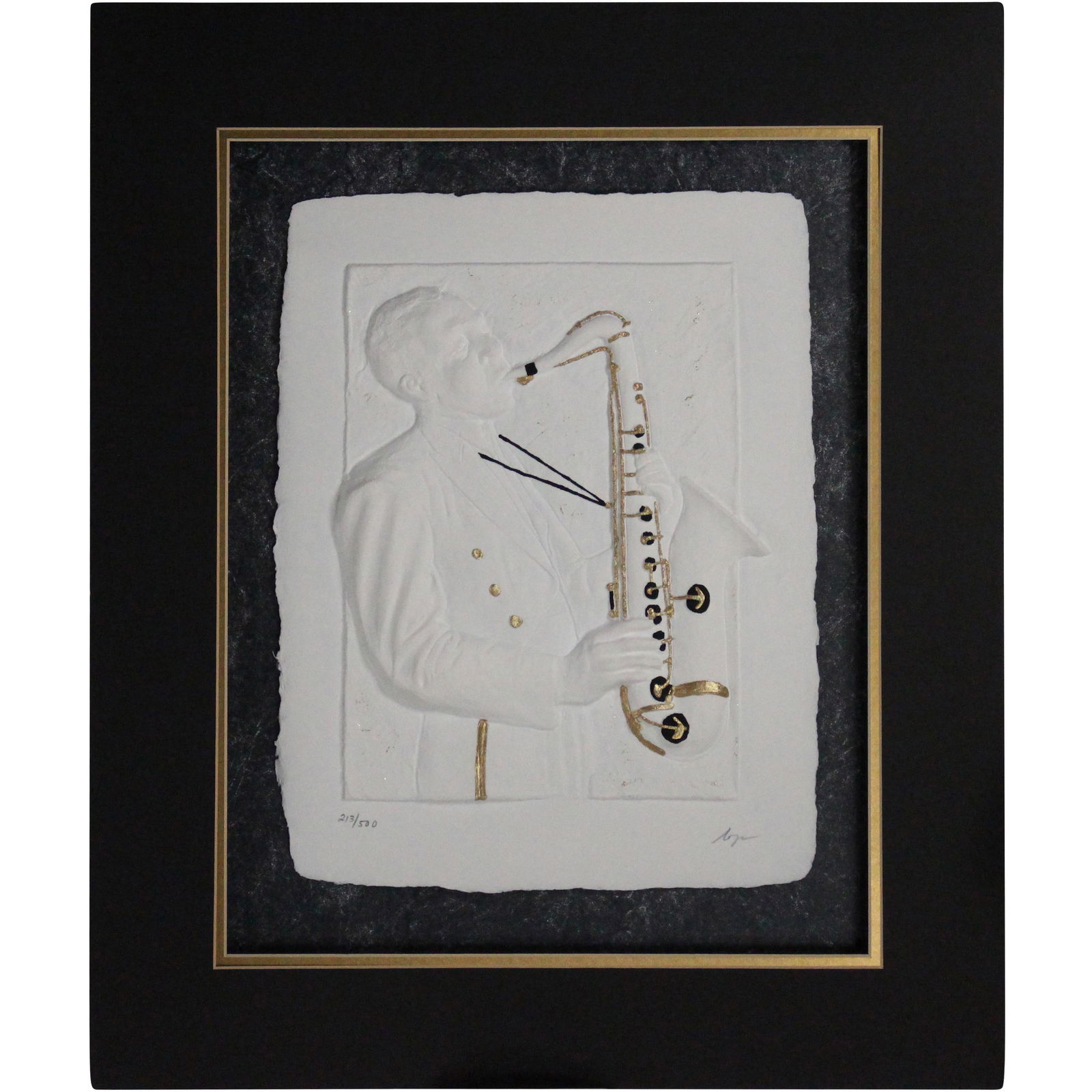 Jazz Saxophone Player in Paper Relief Art Signed,  #213 (1 of 12)