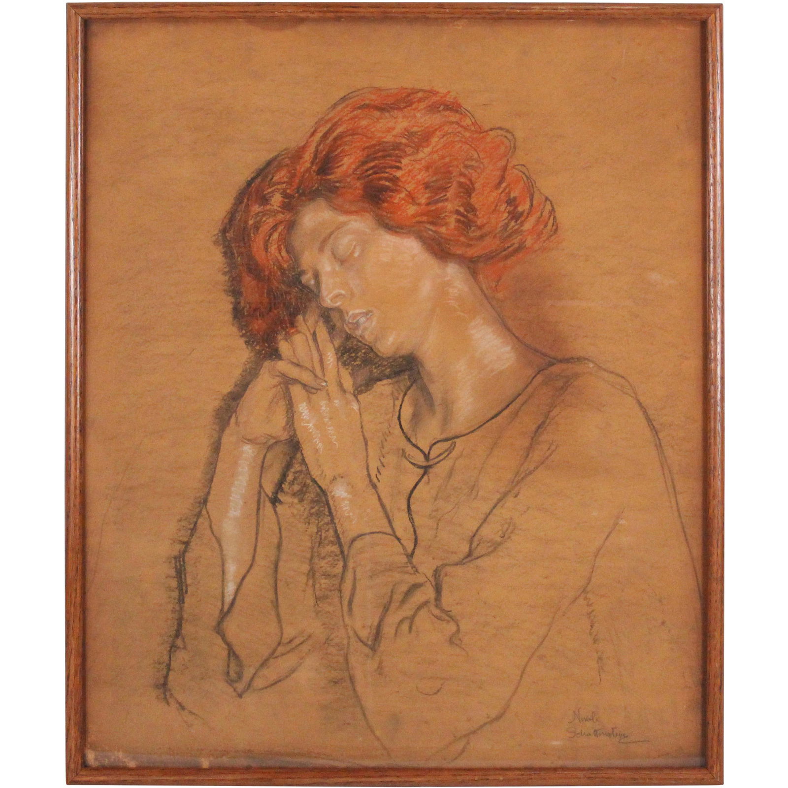 Nikol Schattenstein 1877-1954 Graphite Sleeping Woman (1 of 13)