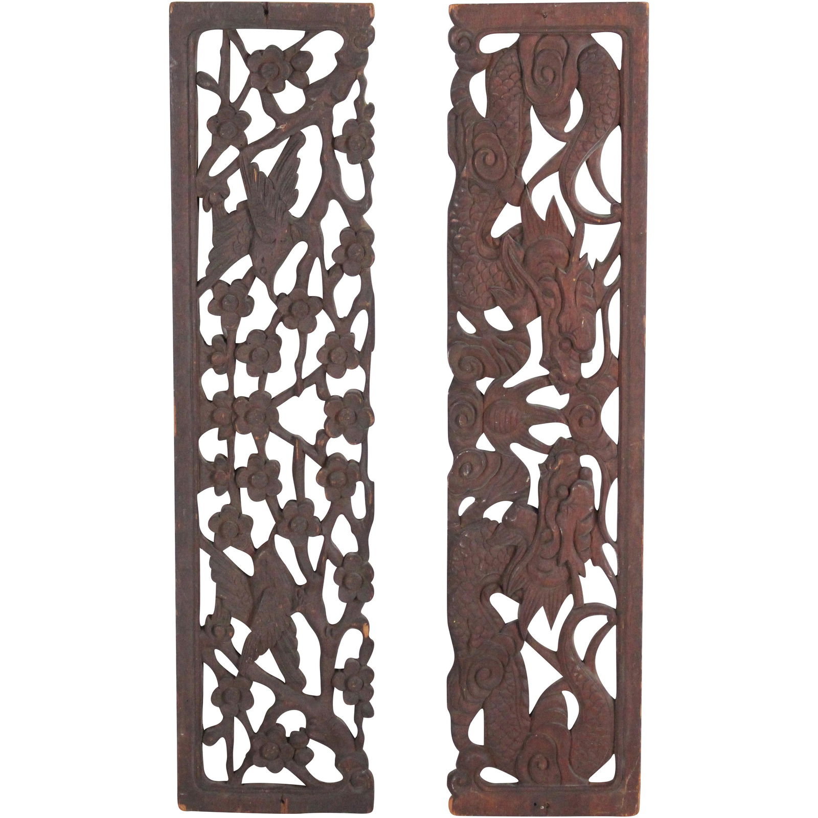 [2] Asian Hand Carved Wood Panels (1 of 12)