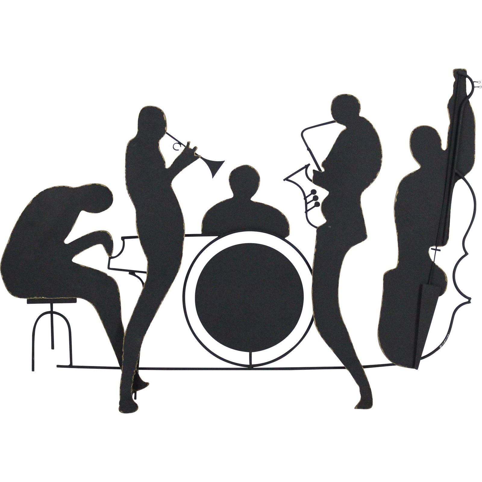 CURTIS JERE 1991, Signed Metal Wall Sculpture Jazz Band: CURTIS JERE 1991, Signed Metal Wall Sculpture Jazz Band. Signed and Dated. Well listed Artist. Size: 28 x 39 size. ASKart: Curtis Jere (1910 - 2008) was active/lived in California / China. Curtis Jere