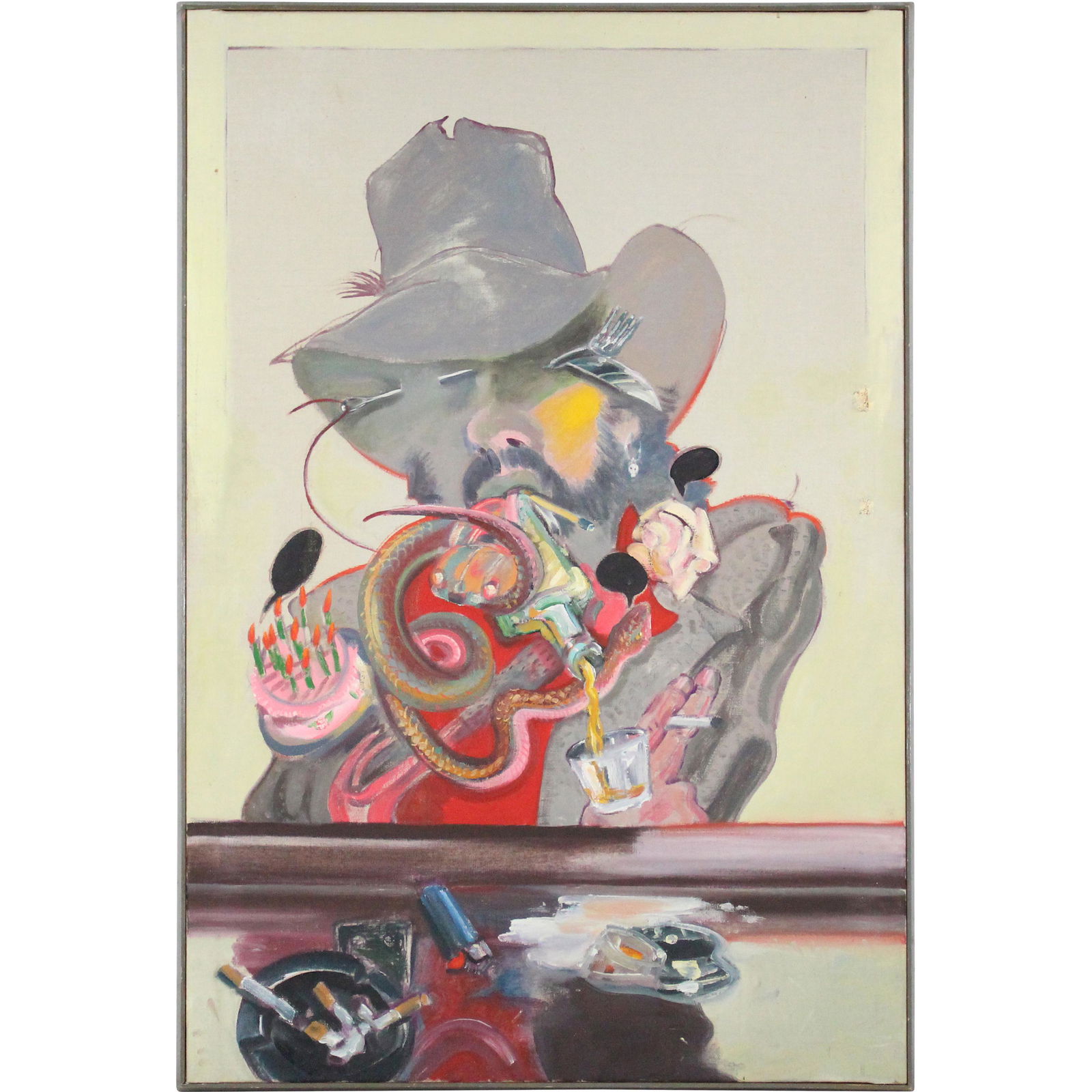 Jason McWhorter, 1980s Figure "At The Bar" Oil Painting (1 of 20)