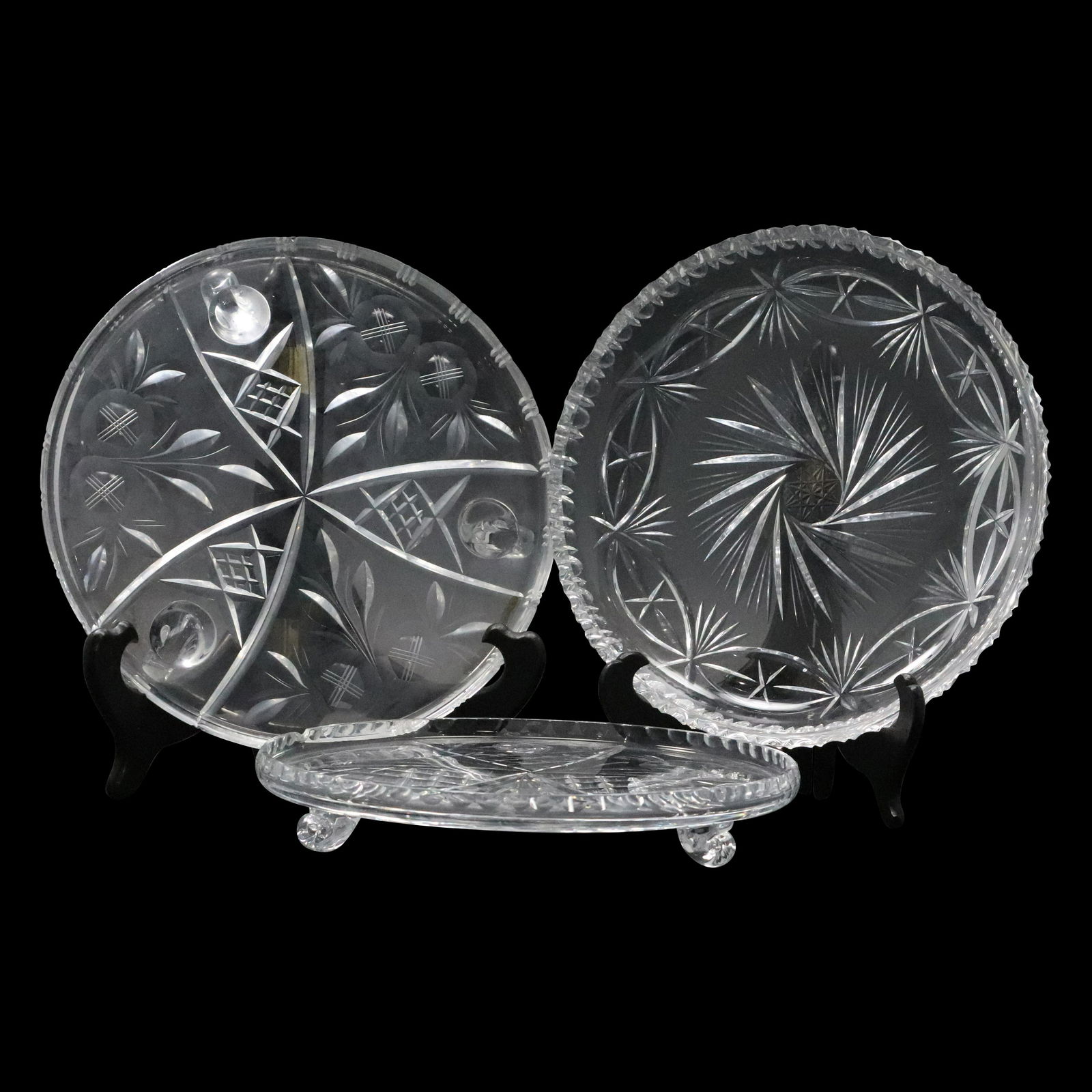 [3] Assorted Cut Glass Serving Platters (1 of 19)