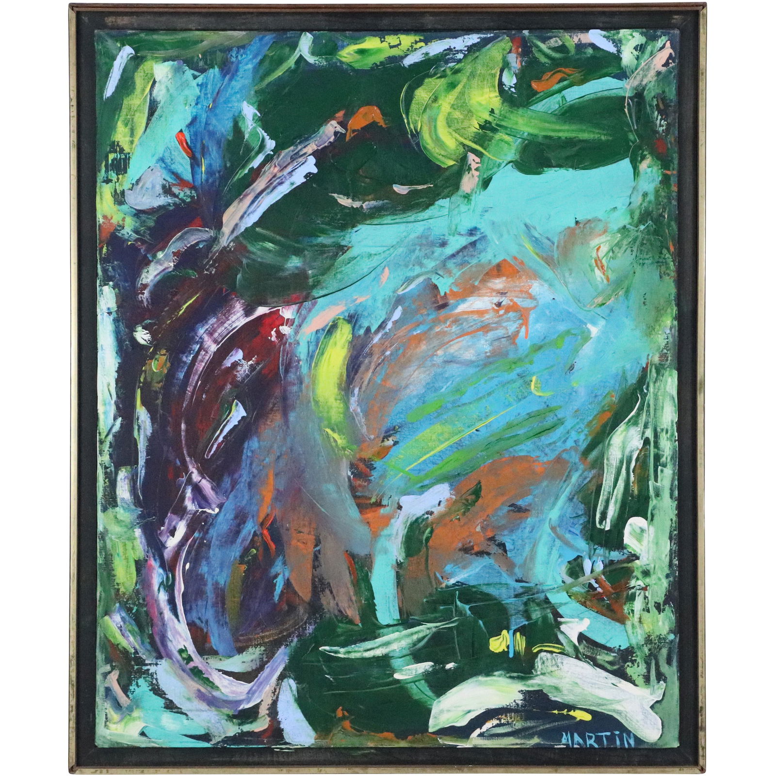 Martin, Mid-Century Modern Abstract Expressionist Oil/c (1 of 10)