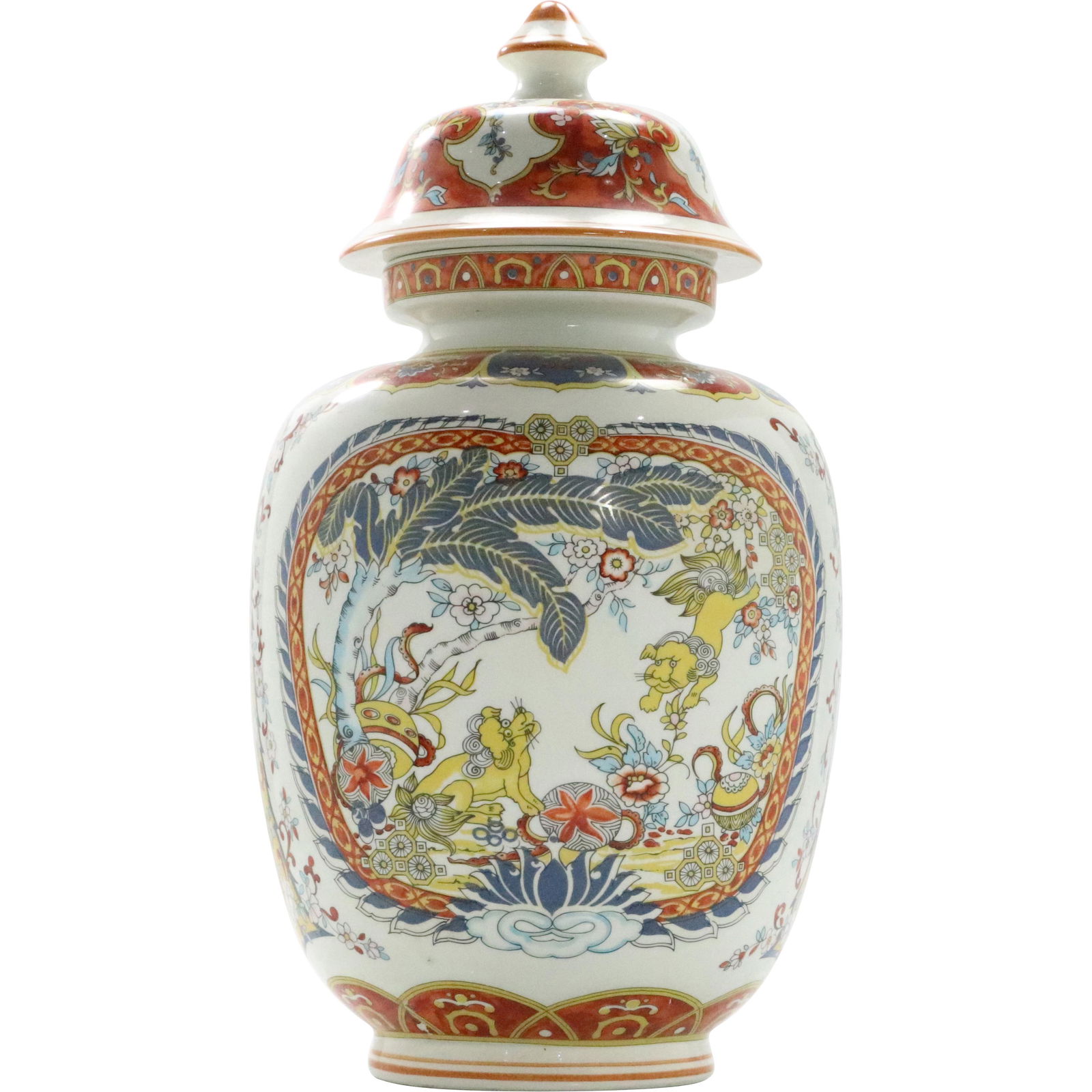 Unique Italian Faience Ginger Jar with Foo Dogs (1 of 15)